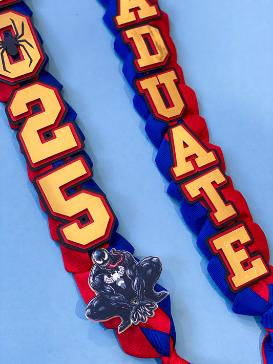 Bundle Spider-Man  Graduation Cap Topper and Lei | Kindergarten Graduation | Graduation Gift | Personalized Grad Cap and Lei | Class of 2025