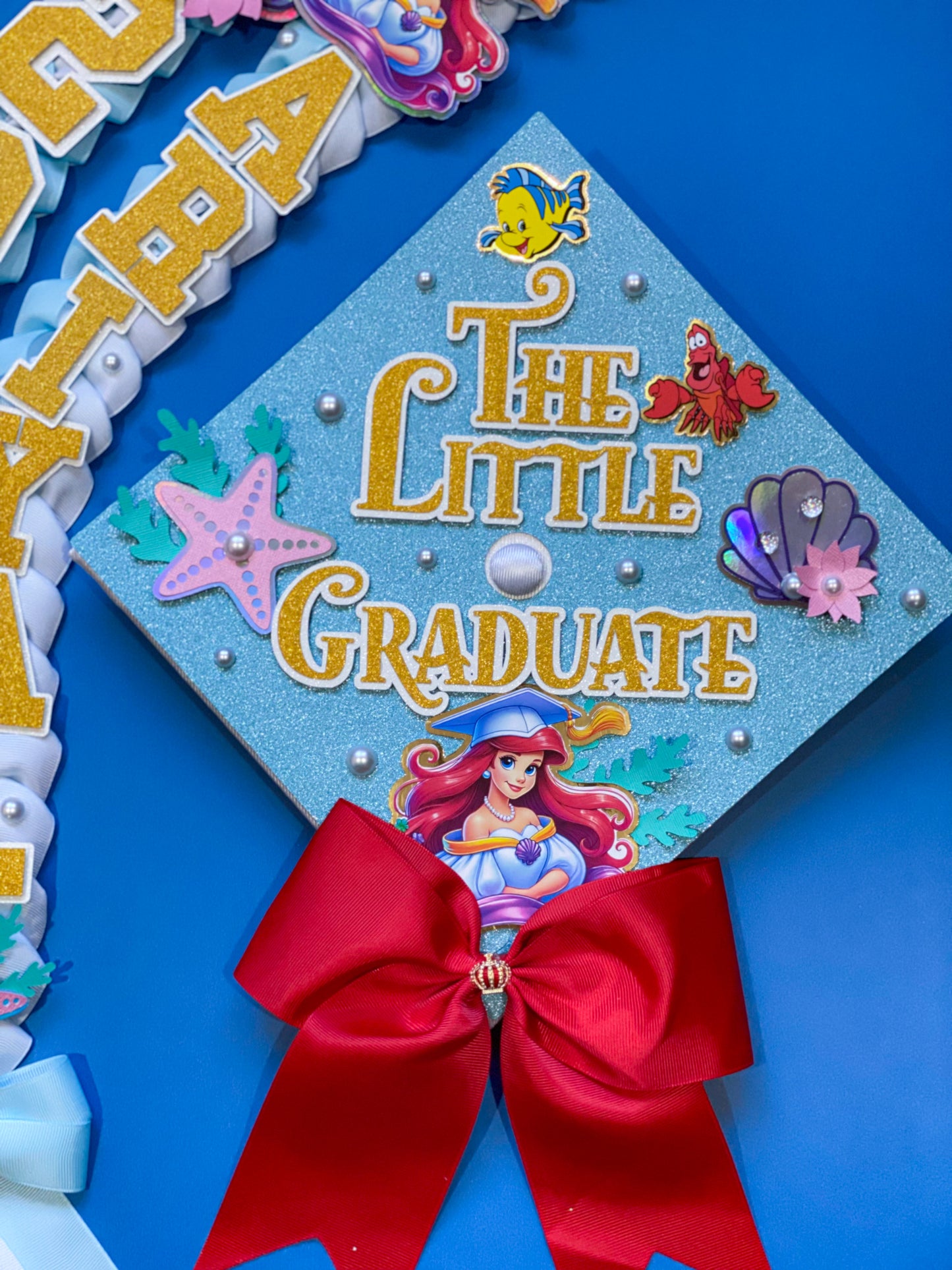 Bundle Princess Graduation Cap Topper and Lei | Kindergarten Graduation | Graduation Gift | Personalized Grad Cap and Lei | Class of 2025