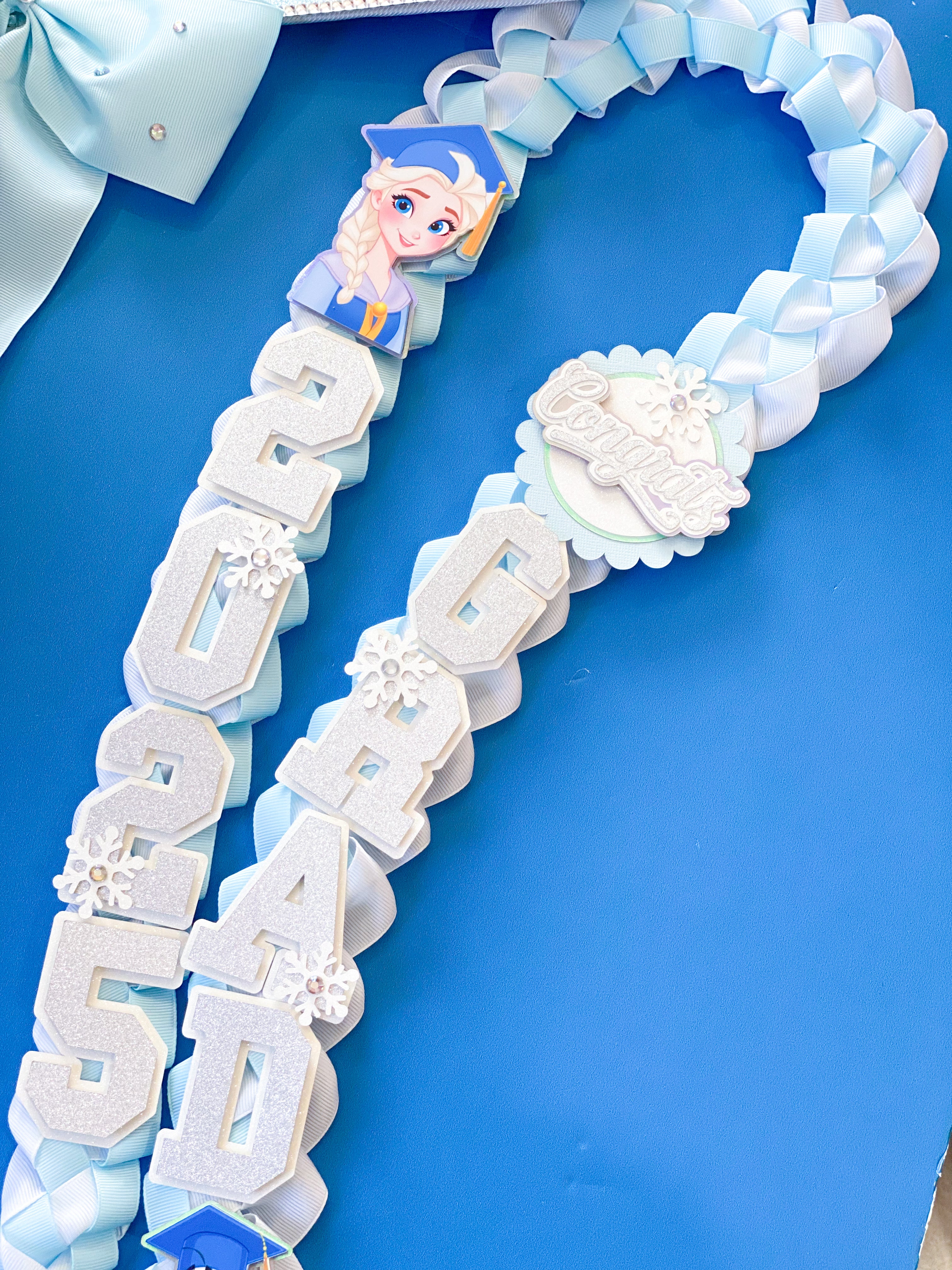 Frozen Elsa Graduation Lei | Kindergarten Graduation Lei | Graduation Gift | Princess Graduation Lei | Graduation Ribbon Lei | Class of 2025