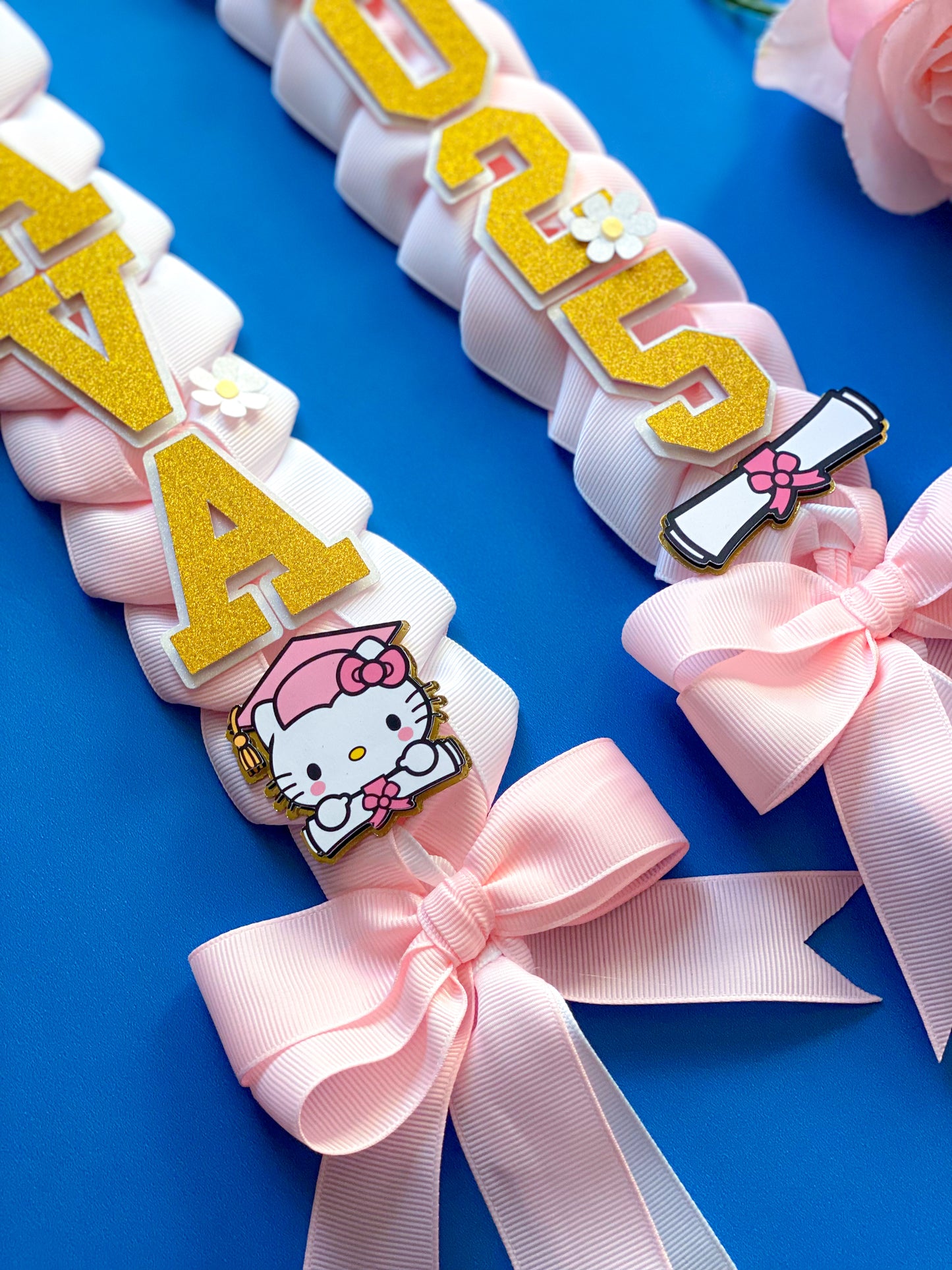 Hello Kitty Graduation Lei | Kindergarten Graduation Lei | Graduation Gift | Princess Graduation Lei | Graduation Ribbon Lei | Class of 2025