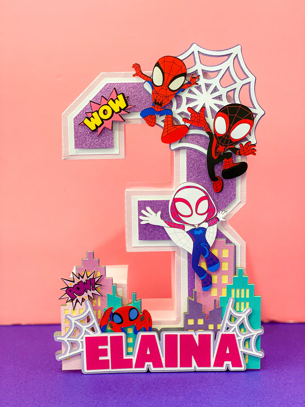Large Spidey & Amazing Friends 3D Letter or Number with Name