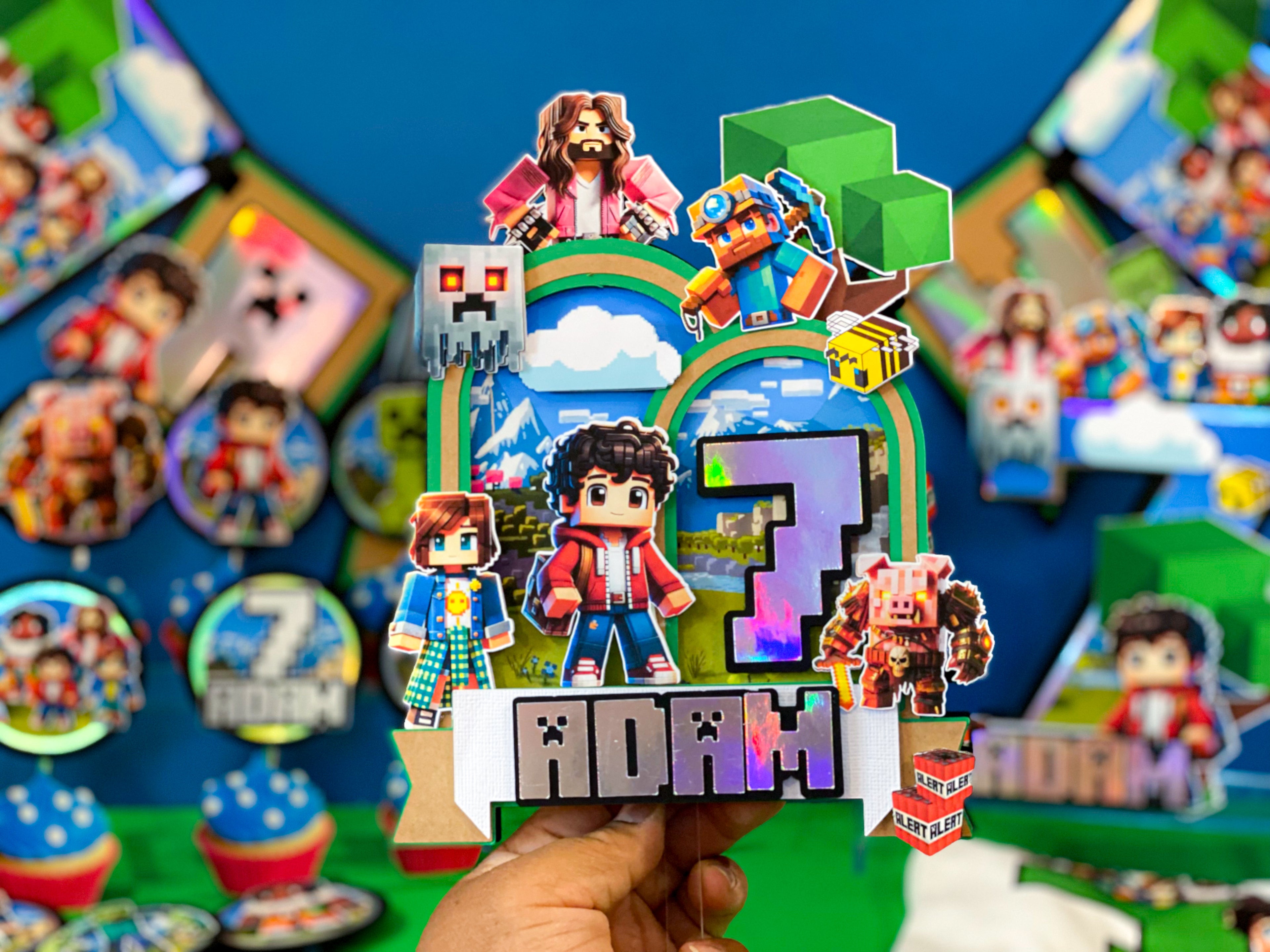 Minecraft the Movie Cake Topper