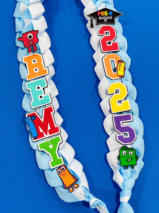 Number Blocks Graduation Lei | Kindergarten Graduation Lei | Graduation Gift | Princess Graduation Lei | Graduation Ribbon Lei | Class of 2026