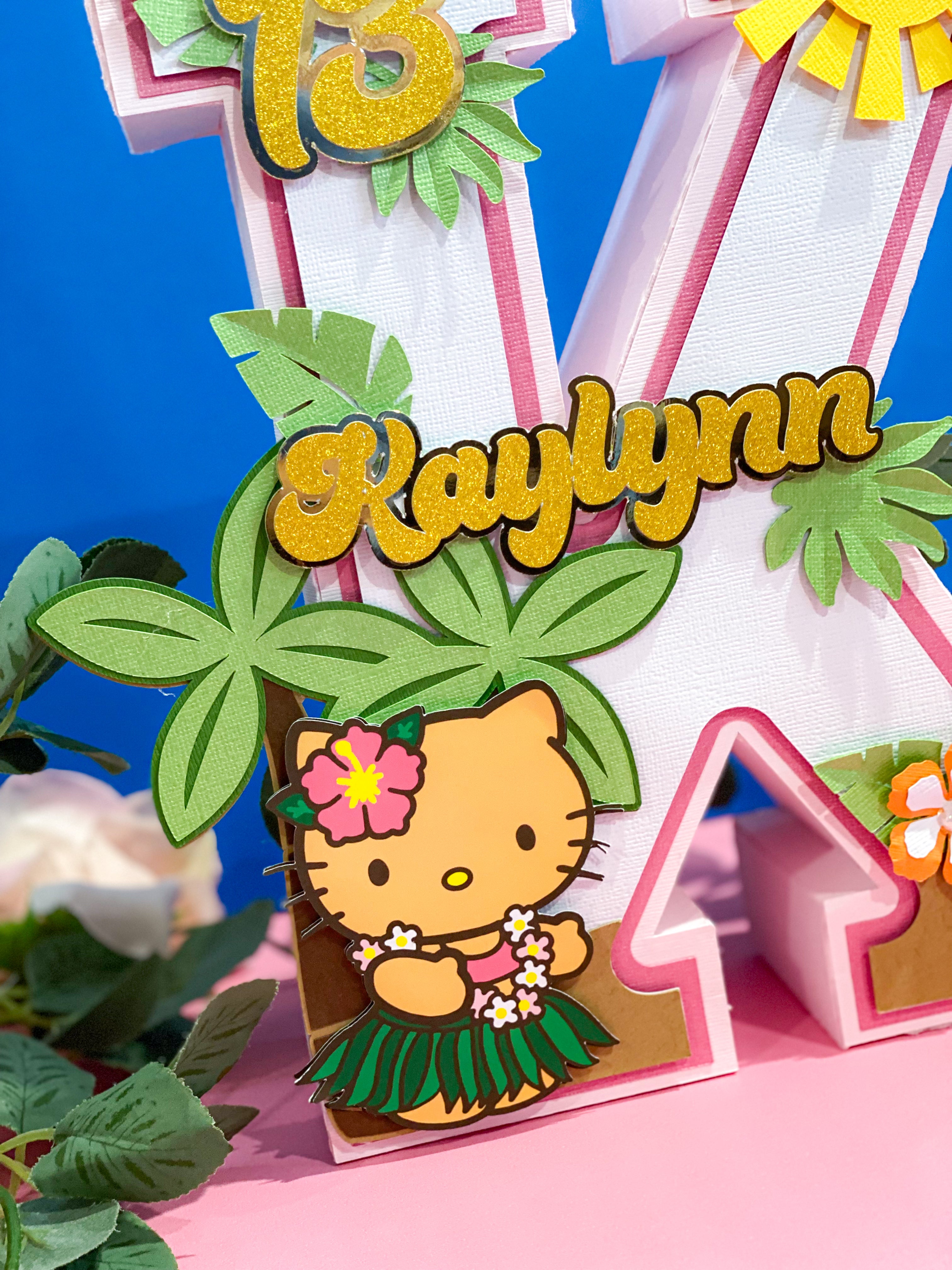 Large Hello Kitty Luau 3D Letter or Number with Name