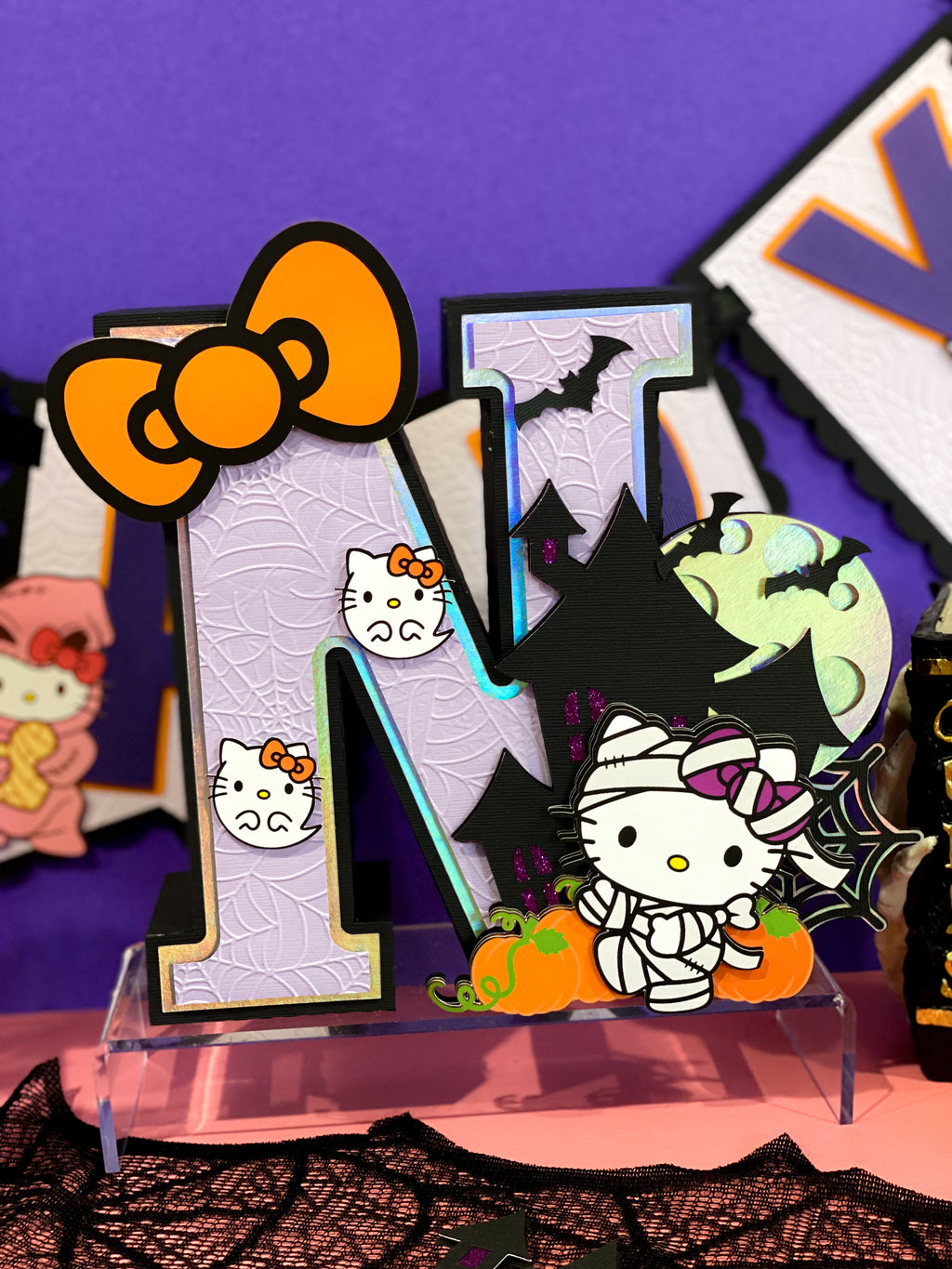 Large Hello Kitty Halloween 3D Letter or Number with Name