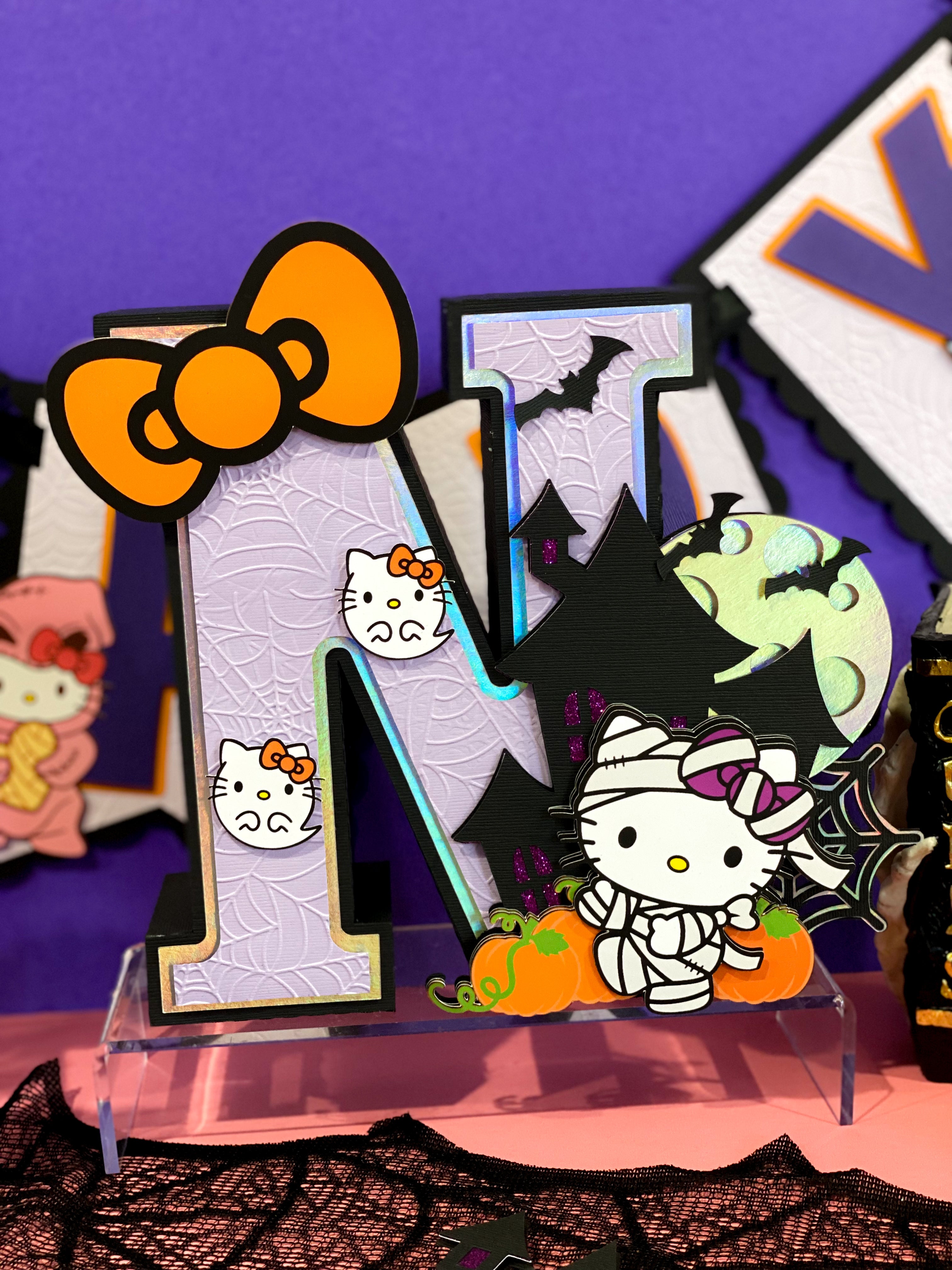 Large Hello Kitty Halloween 3D Letter or Number with Name