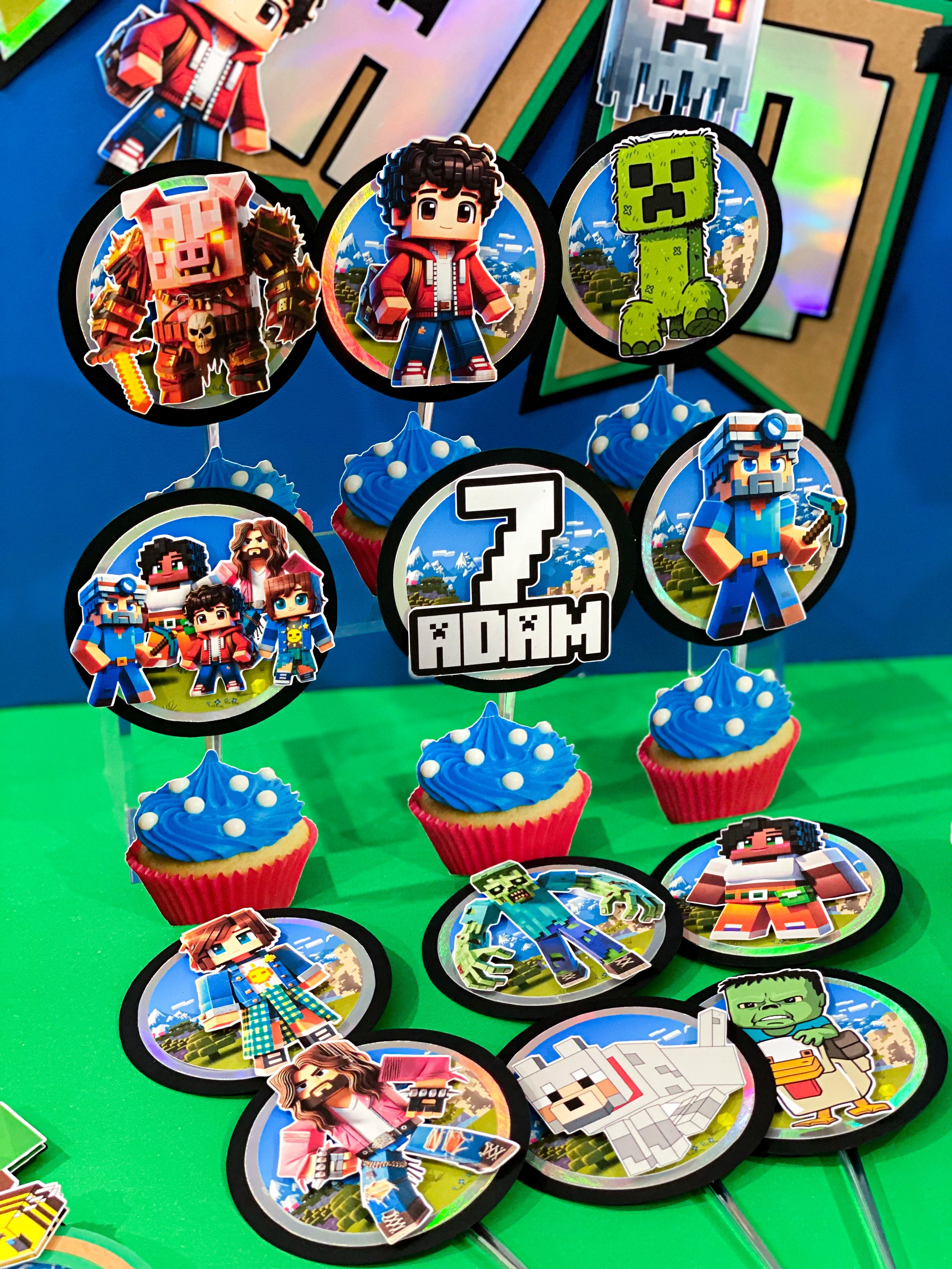 Minecraft 12 Cupcake Toppers