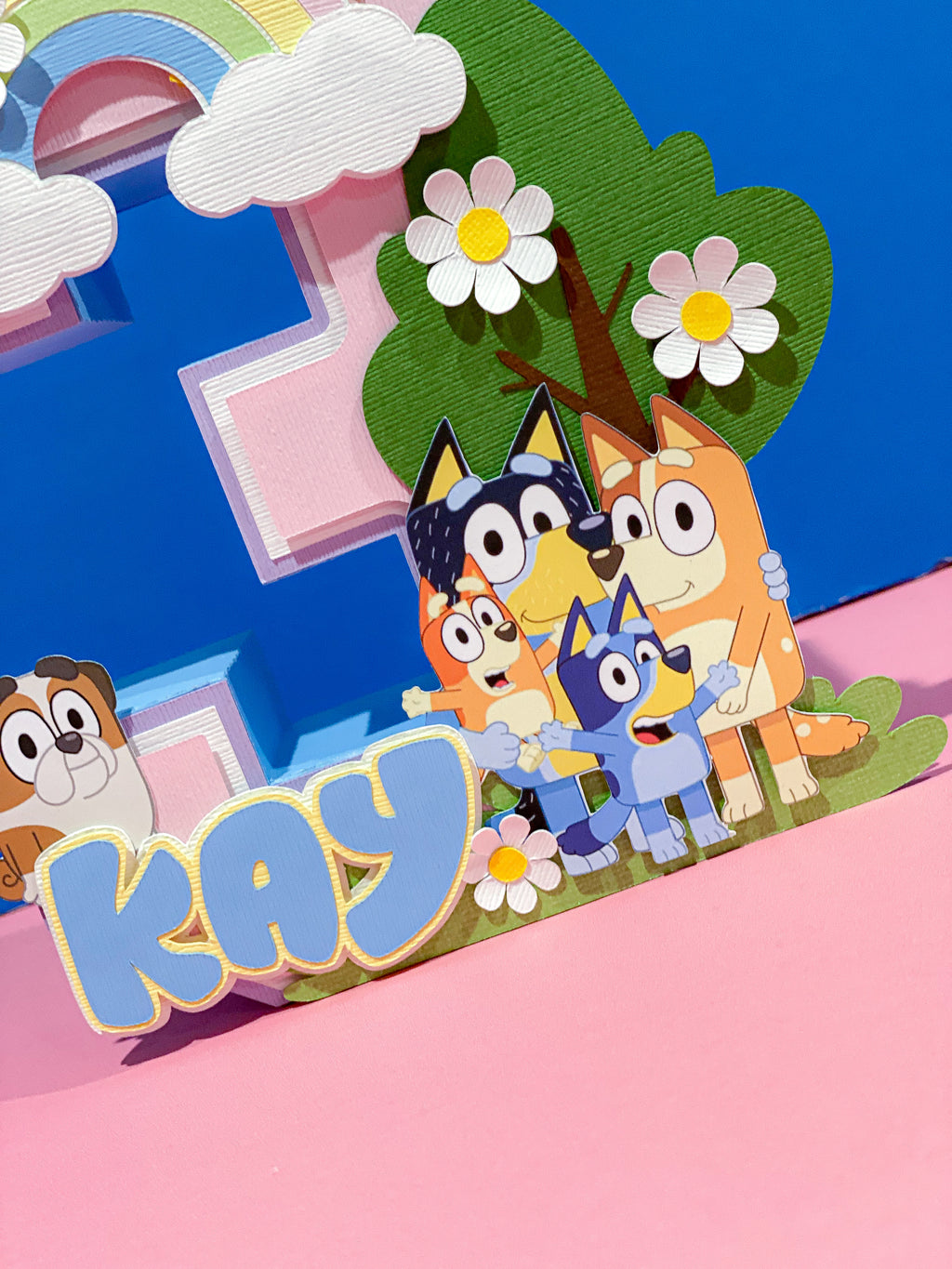 Large Bluey and Bingo 3D Letter or Number with Name