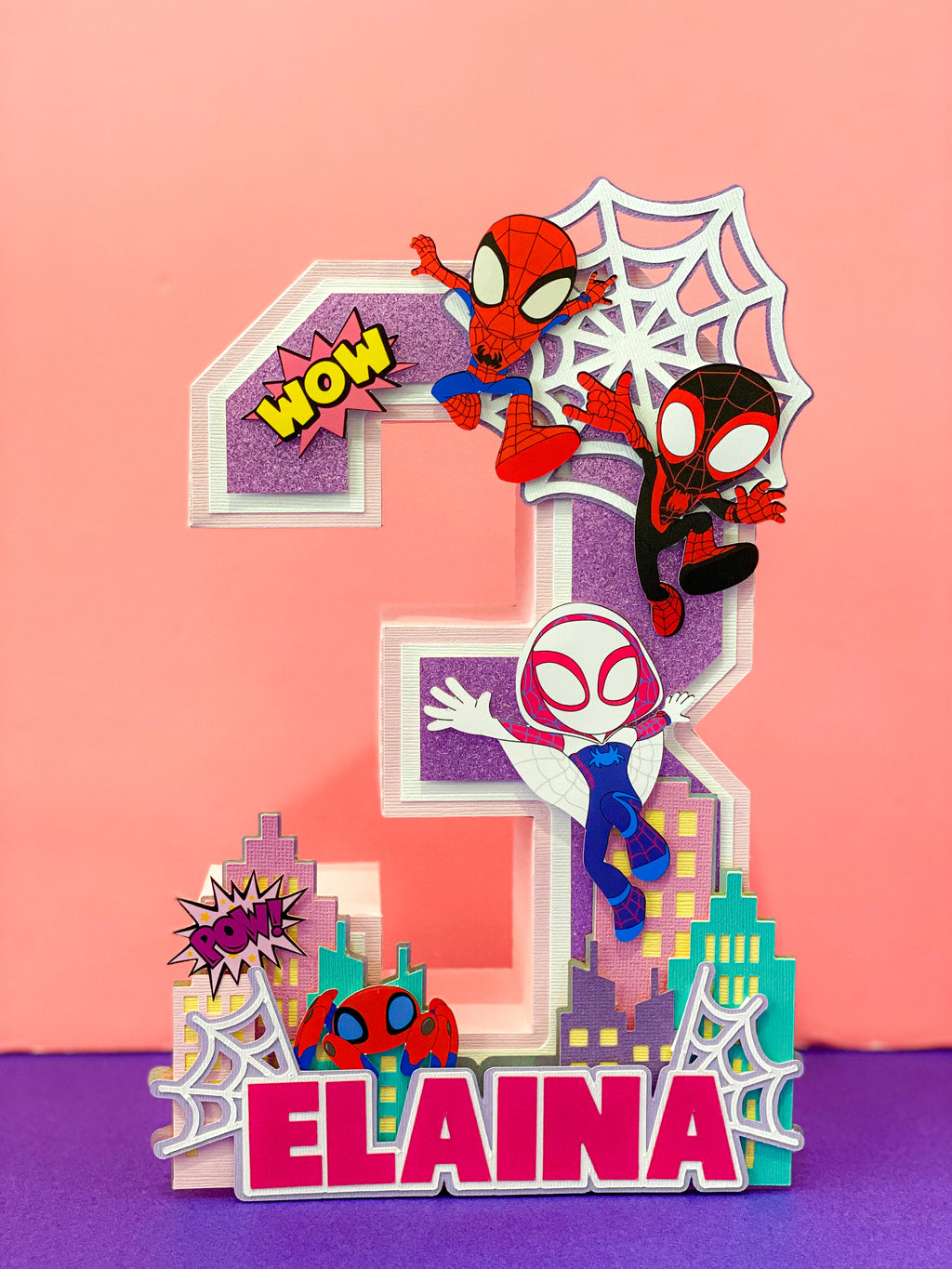 Large Spidey & Amazing Friends 3D Letter or Number with Name