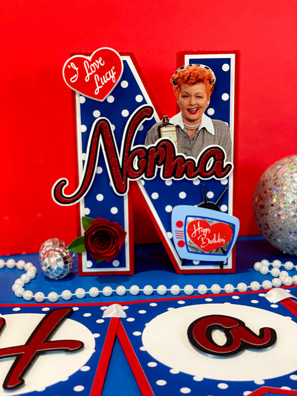 Large I Love Lucy 3D Letter or Number with Name