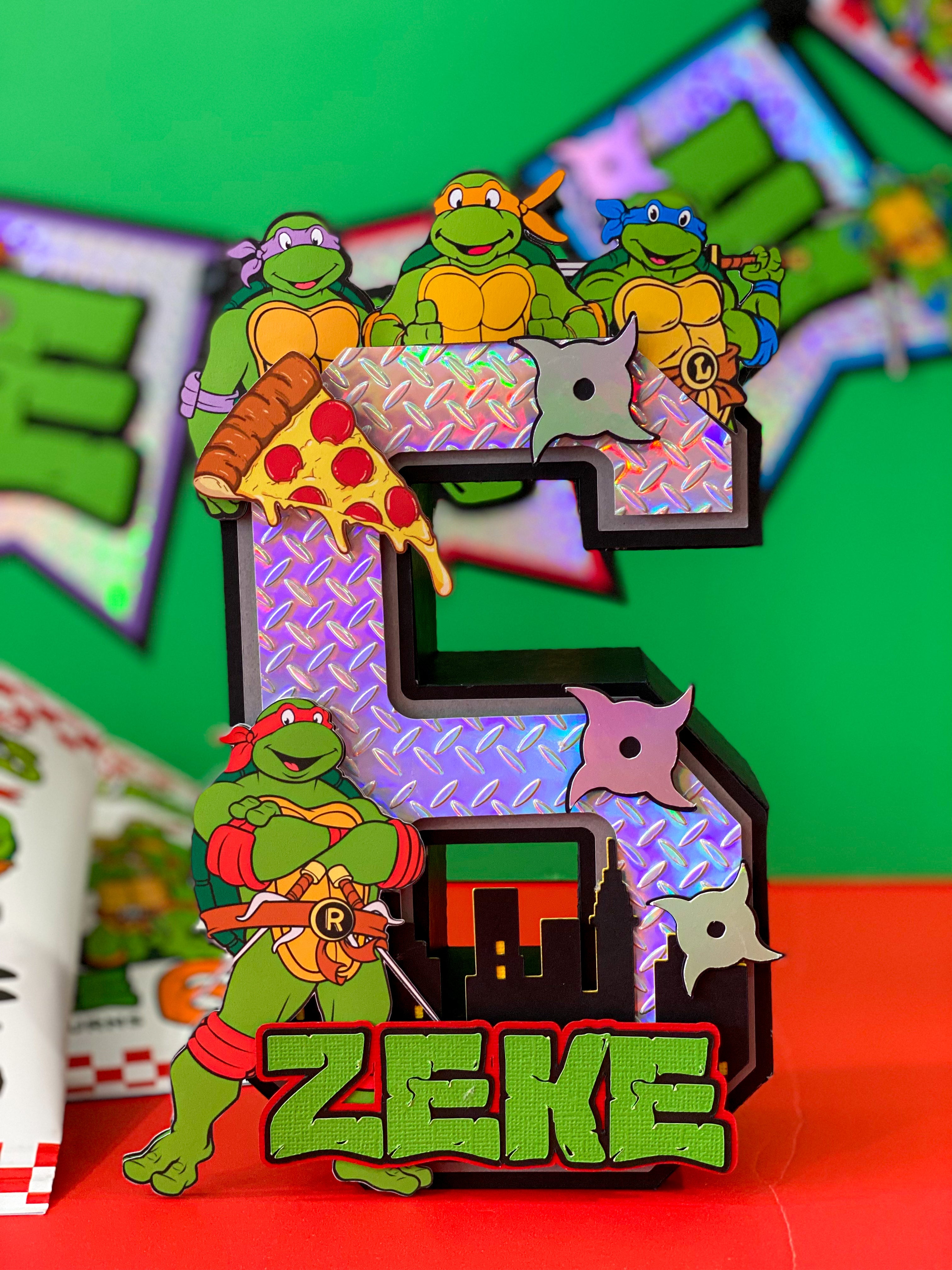 Large Ninja Turtles 3D Letter or Number with Name