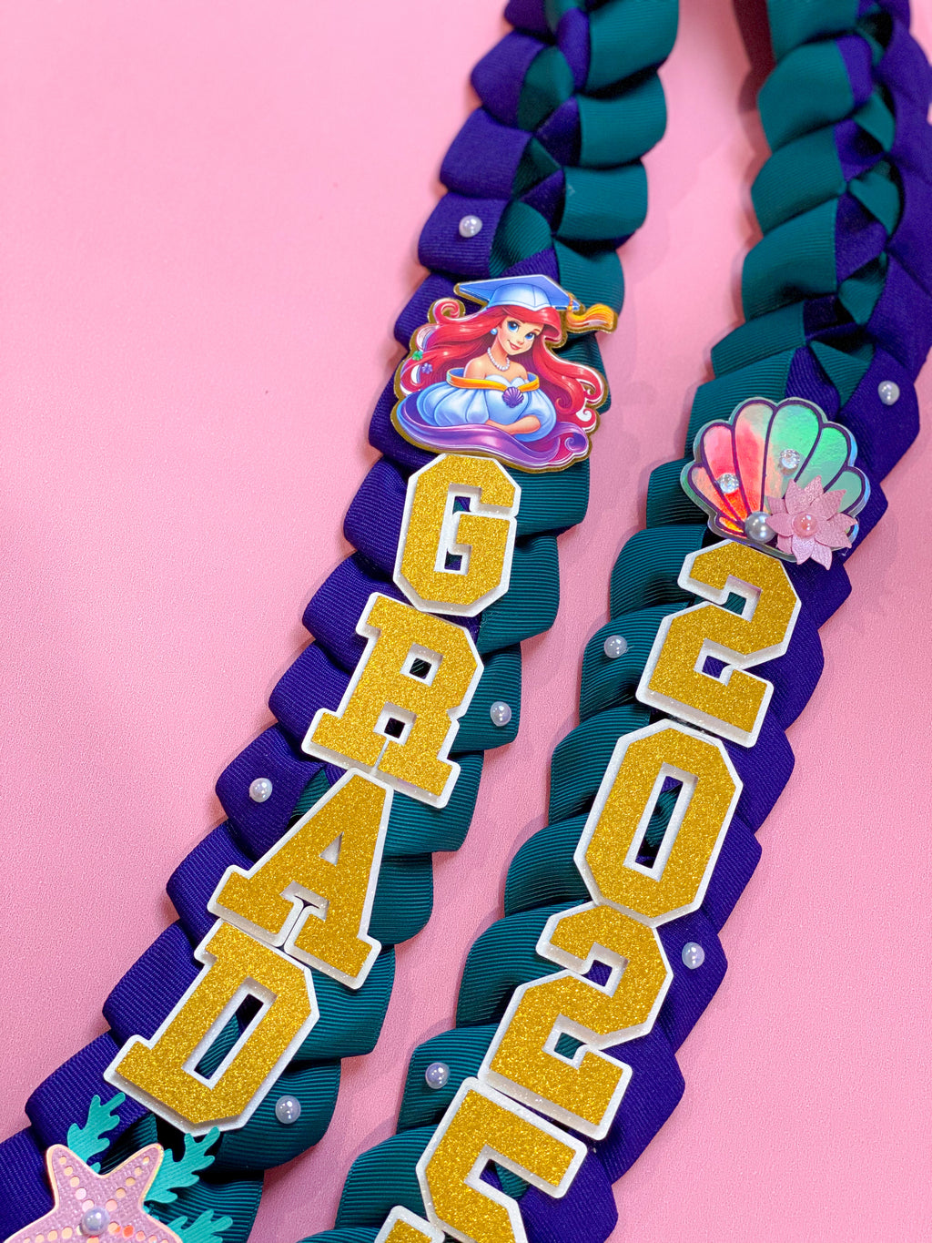 Ariel Little Mermaid Graduation Lei | Kindergarten Graduation Lei | Graduation Gift | Princess Graduation Lei | Graduation Ribbon Lei | Class of 2025