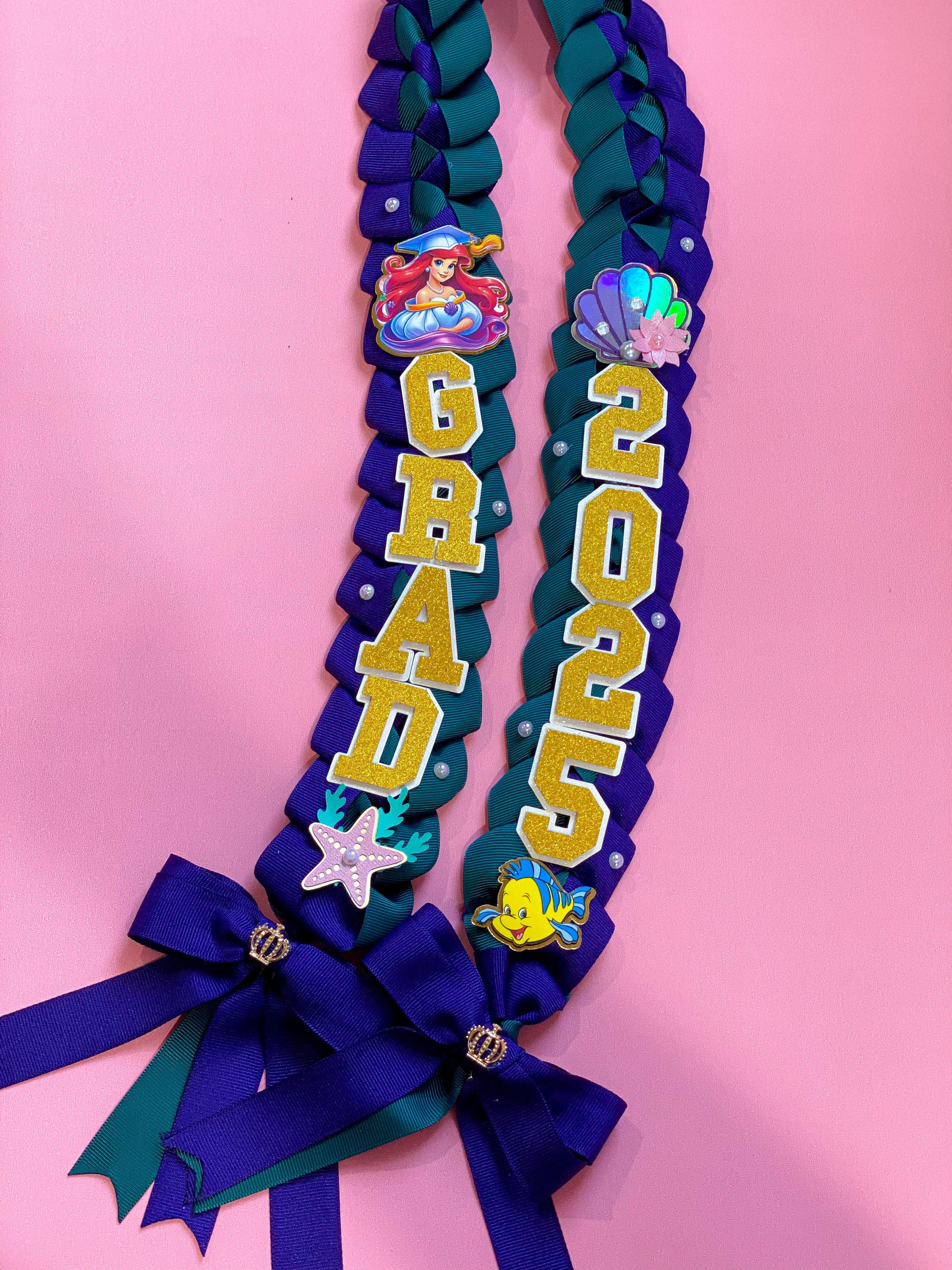 Ariel Little Mermaid Graduation Lei | Kindergarten Graduation Lei | Graduation Gift | Princess Graduation Lei | Graduation Ribbon Lei | Class of 2025