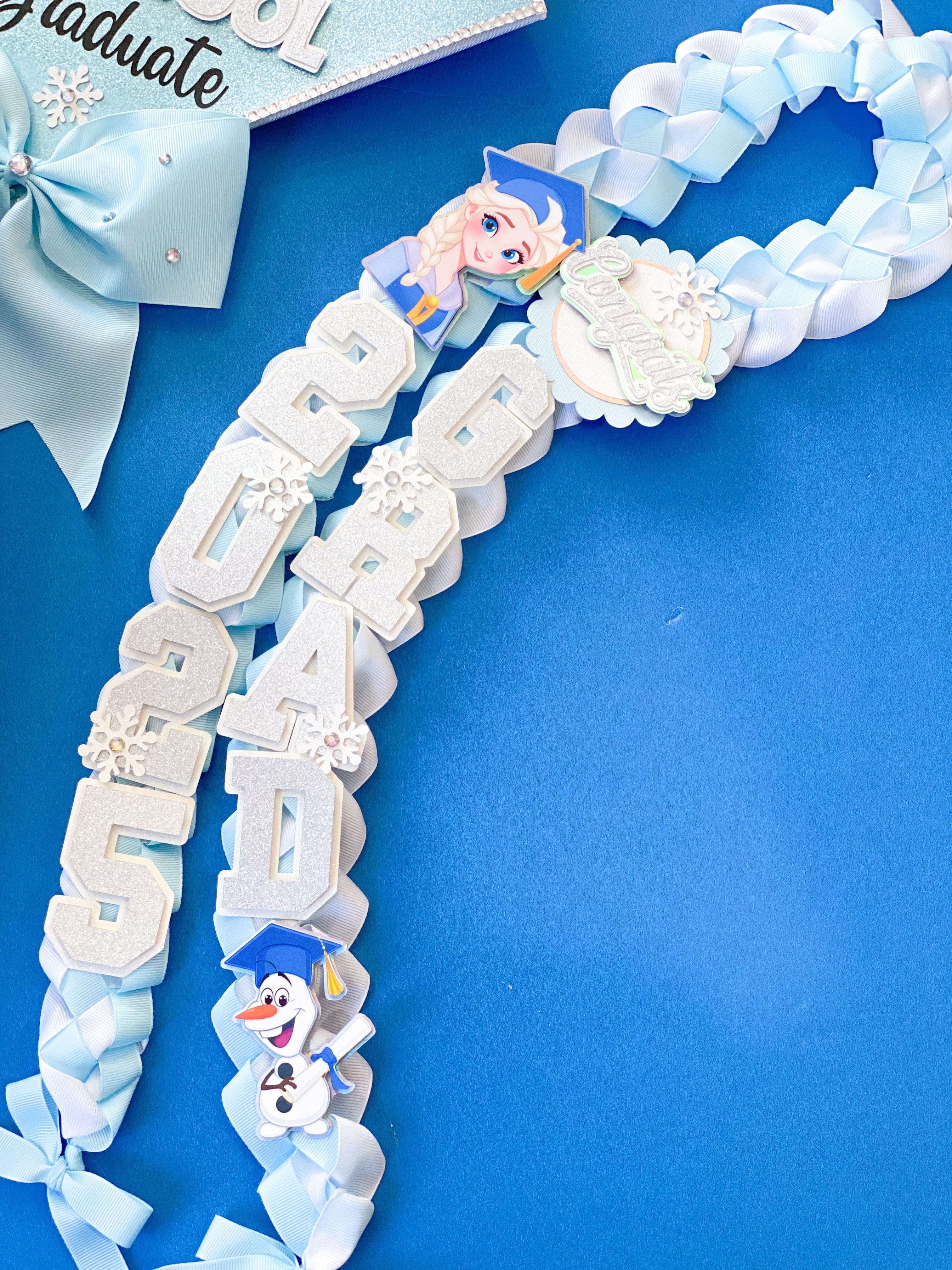 Frozen Elsa Graduation Lei | Kindergarten Graduation Lei | Graduation Gift | Princess Graduation Lei | Graduation Ribbon Lei | Class of 2025