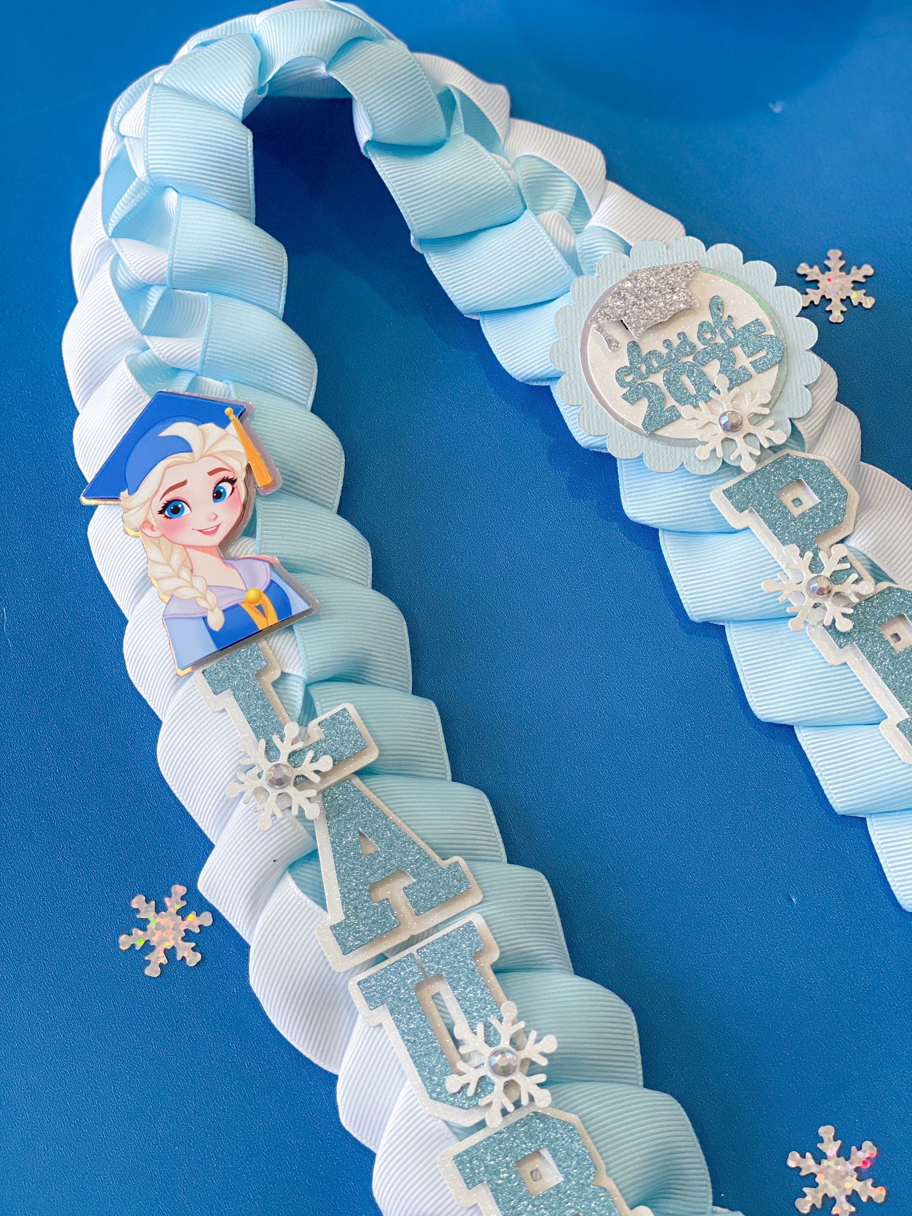 Frozen Elsa Graduation Lei | Kindergarten Graduation Lei | Graduation Gift | Princess Graduation Lei | Graduation Ribbon Lei | Class of 2025