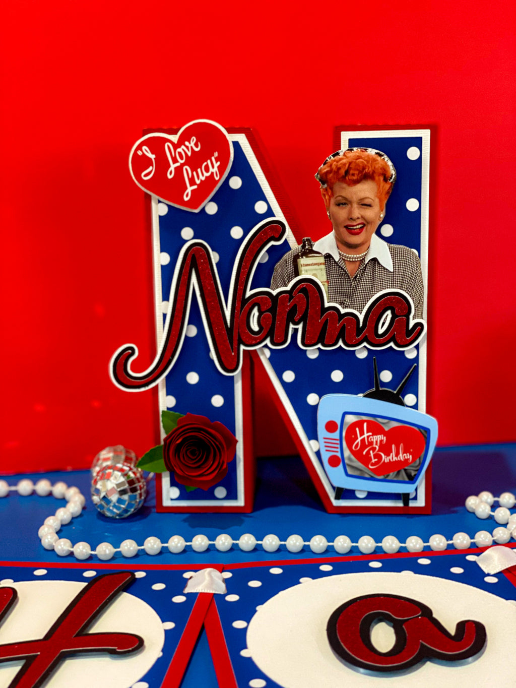 Large I Love Lucy 3D Letter or Number with Name