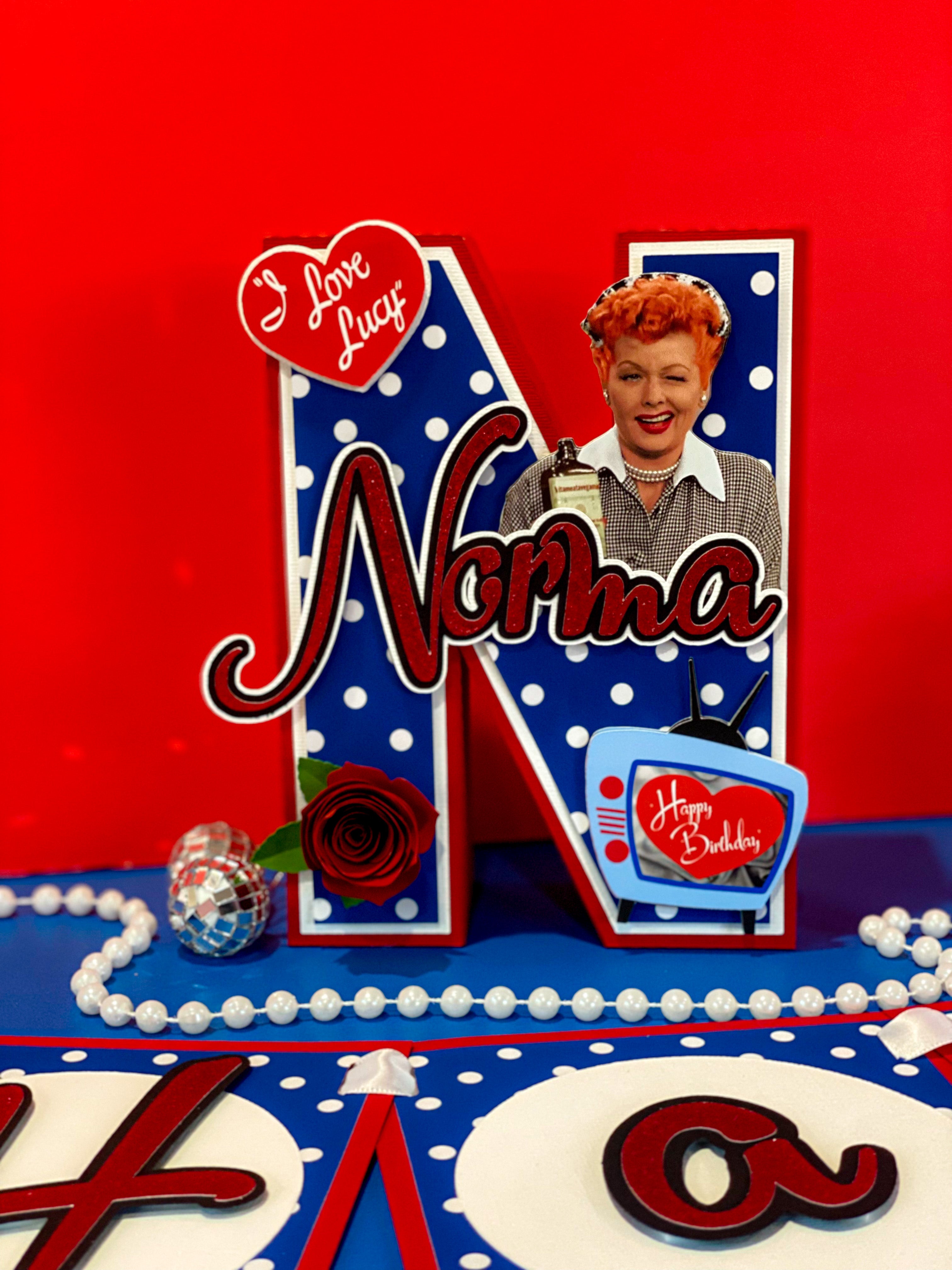 Large I Love Lucy 3D Letter or Number with Name
