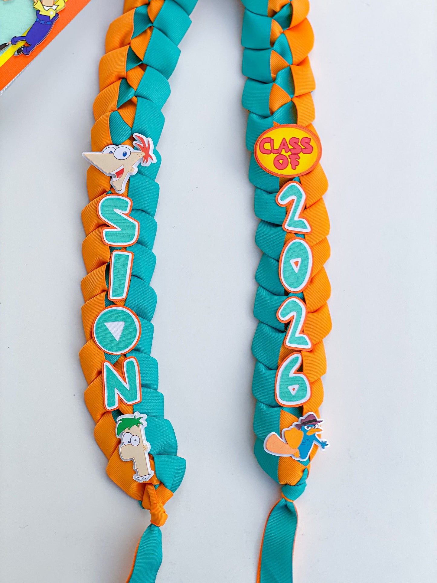 Bundle Phineas and Ferb Graduation Cap Topper and Lei | Kindergarten Graduation | Graduation Gift | Personalized Grad Cap and Lei | Class of 2026