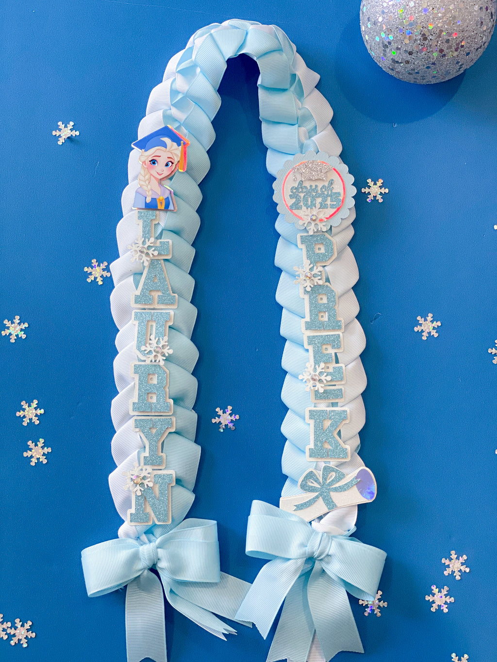 Frozen Elsa Graduation Lei | Kindergarten Graduation Lei | Graduation Gift | Princess Graduation Lei | Graduation Ribbon Lei | Class of 2025