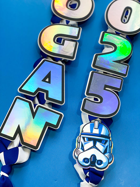Star Wars Stormtrooper Graduation Lei | Kindergarten Graduation Lei | Graduation Gift | Princess Graduation Lei | Graduation Ribbon Lei | Class of 2026