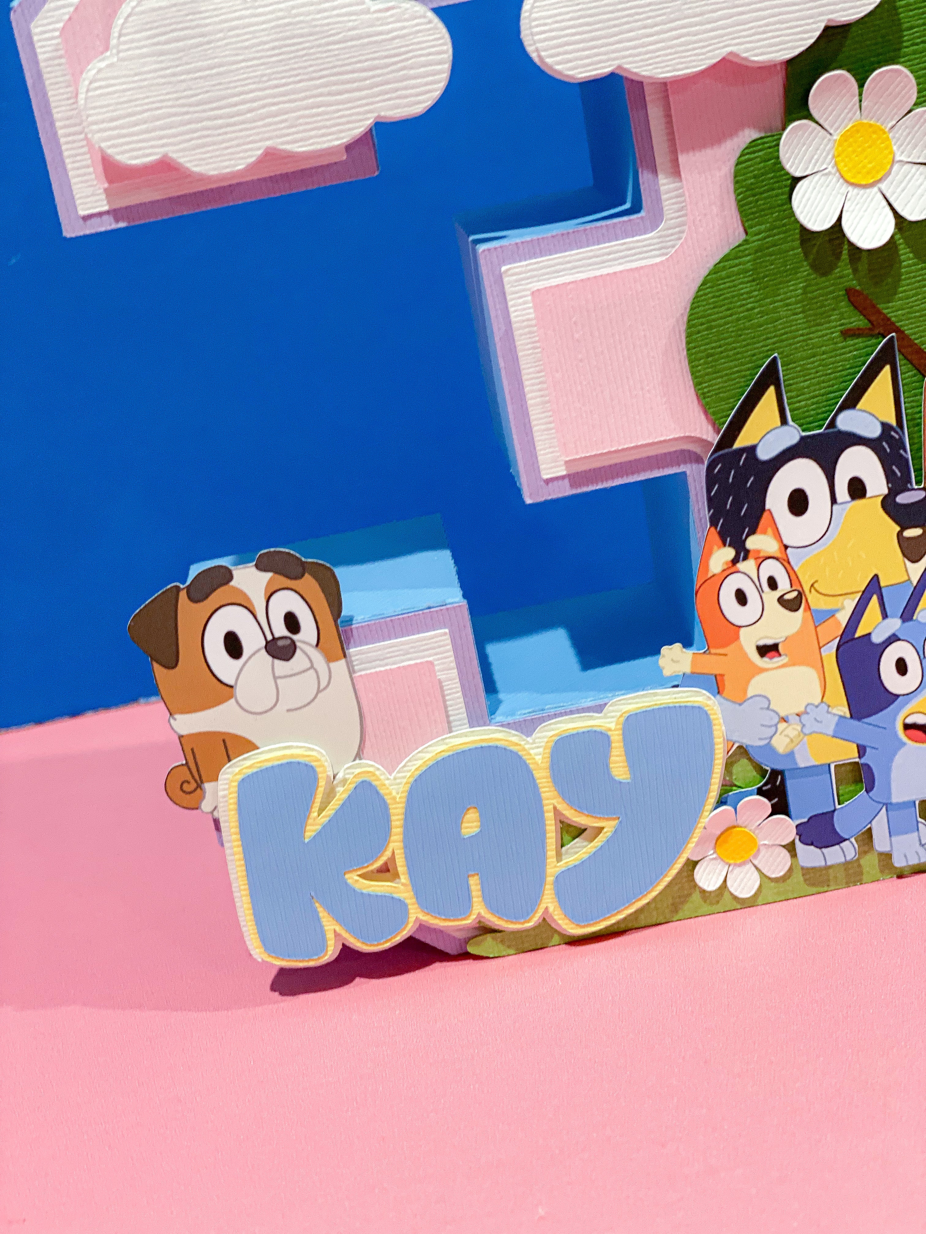 Large Bluey and Bingo 3D Letter or Number with Name