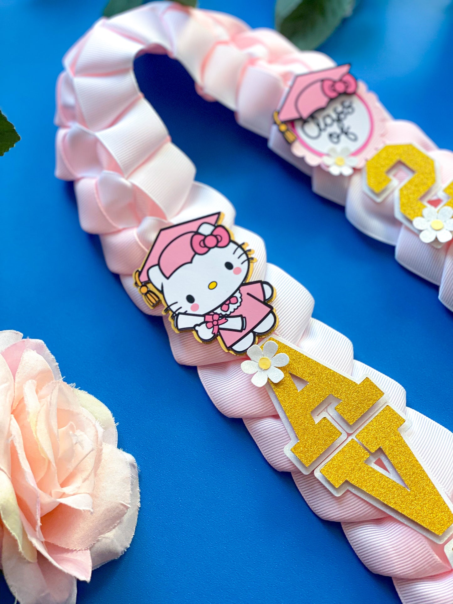 Hello Kitty Graduation Lei | Kindergarten Graduation Lei | Graduation Gift | Princess Graduation Lei | Graduation Ribbon Lei | Class of 2025
