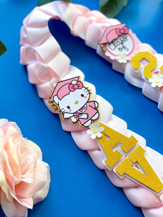 Hello Kitty Graduation Lei | Kindergarten Graduation Lei | Graduation Gift | Princess Graduation Lei | Graduation Ribbon Lei | Class of 2025