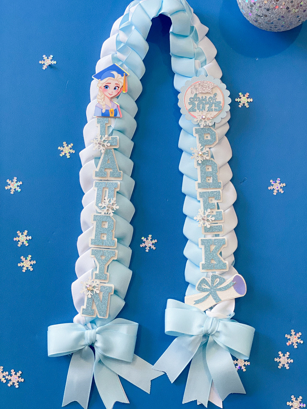 Frozen Elsa Graduation Lei | Kindergarten Graduation Lei | Graduation Gift | Princess Graduation Lei | Graduation Ribbon Lei | Class of 2025