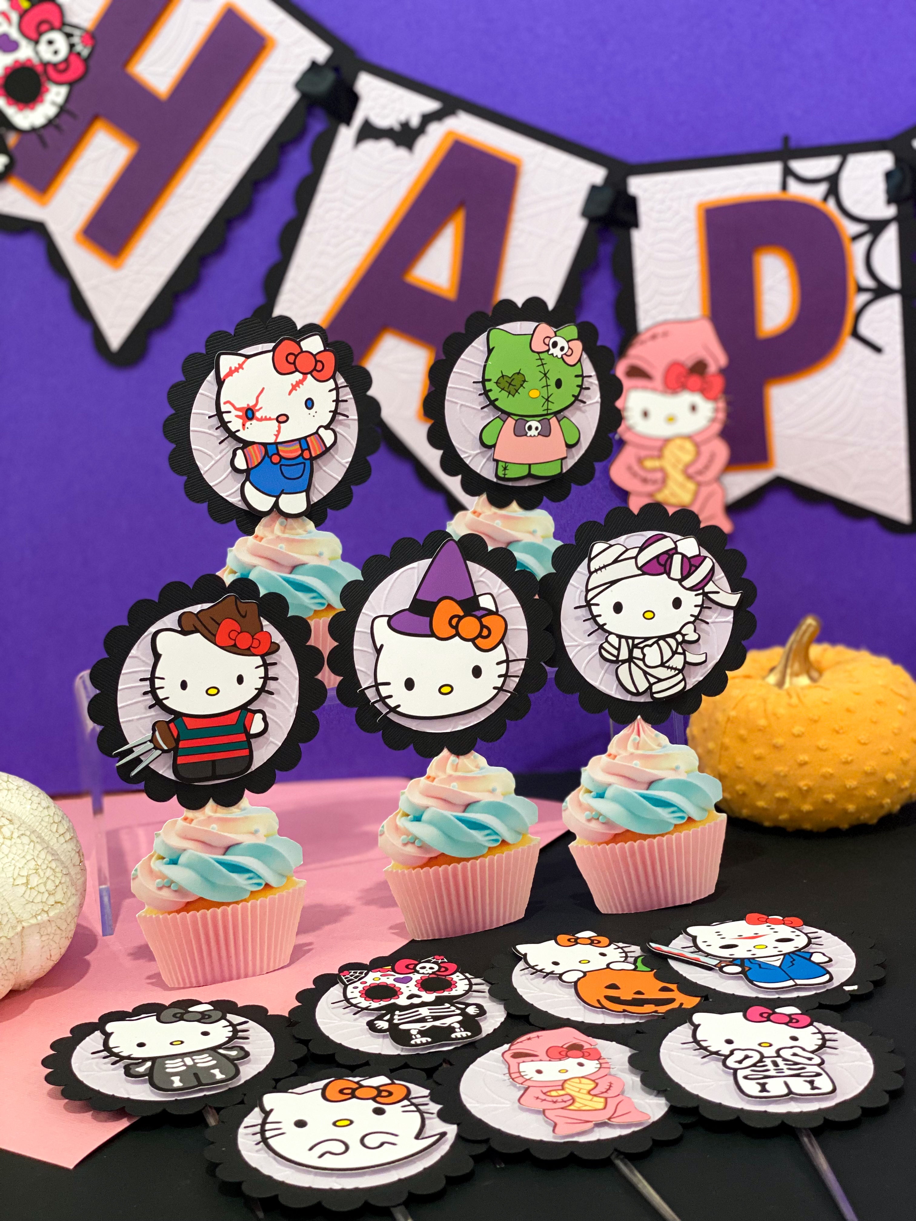 Hello Kitty Halloween 12 Cupcake Toppers
