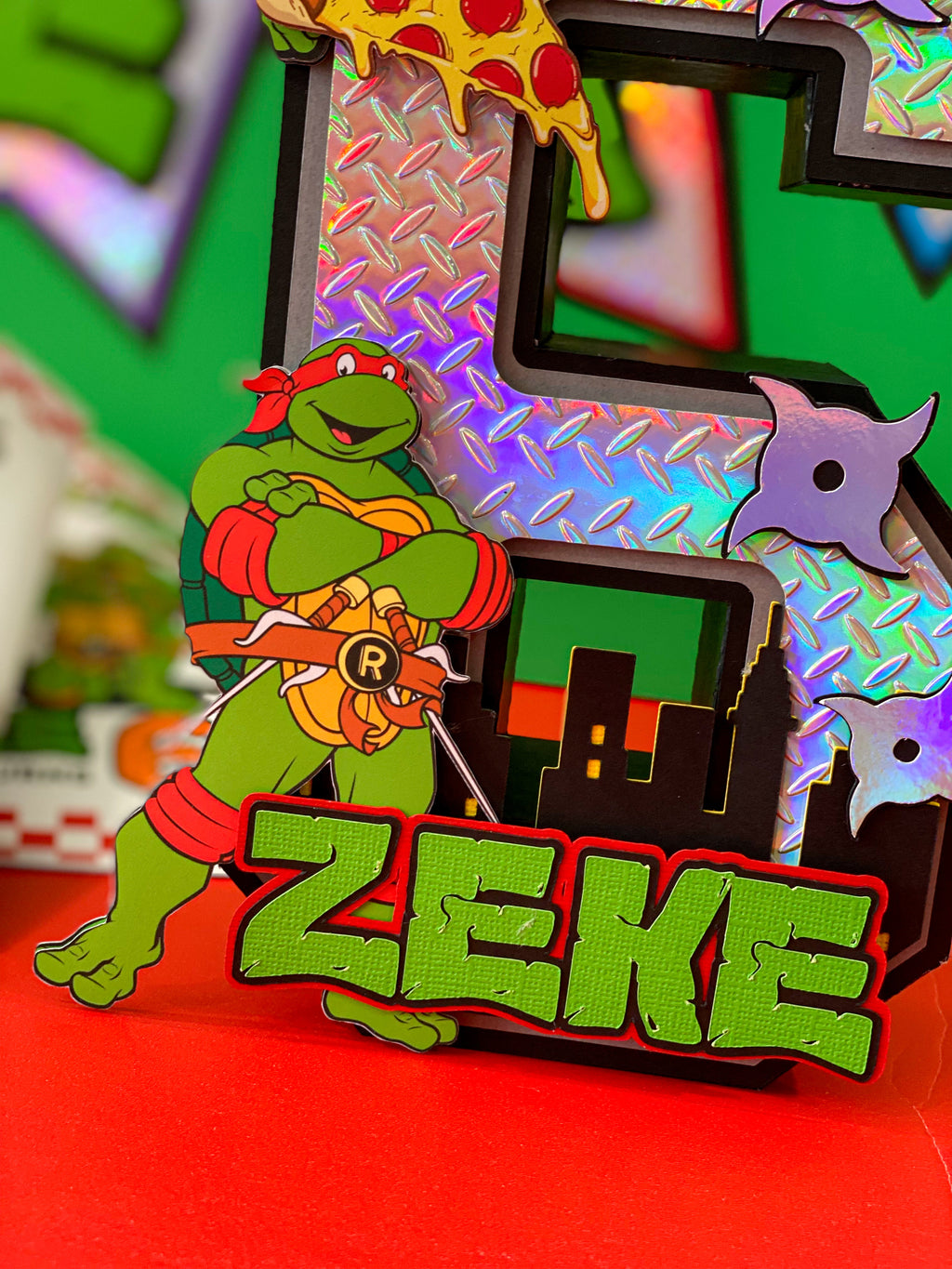Large Ninja Turtles 3D Letter or Number with Name