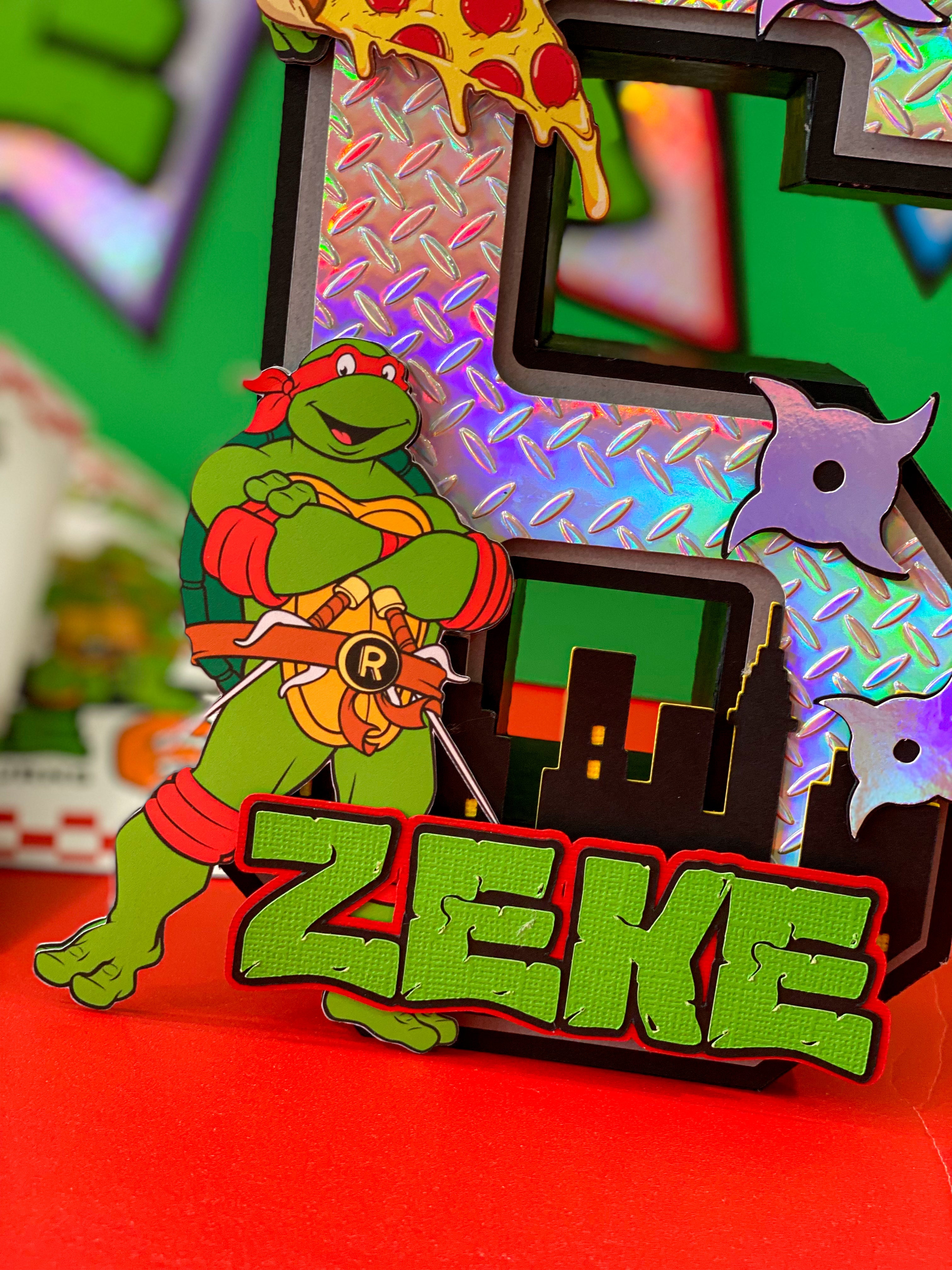 Large Ninja Turtles 3D Letter or Number with Name