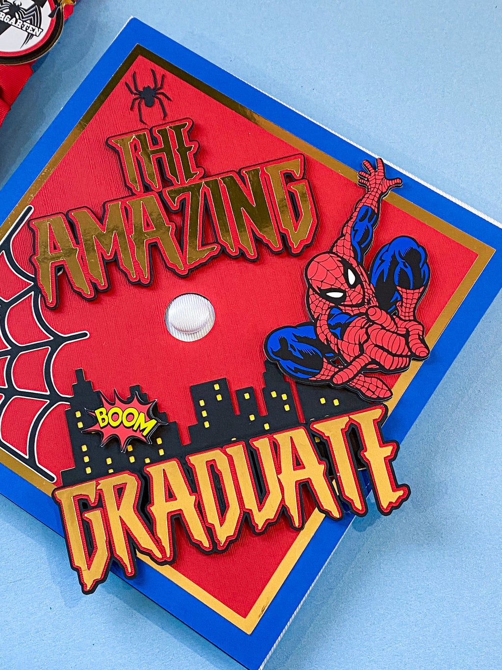 Bundle Spider-Man  Graduation Cap Topper and Lei | Kindergarten Graduation | Graduation Gift | Personalized Grad Cap and Lei | Class of 2025