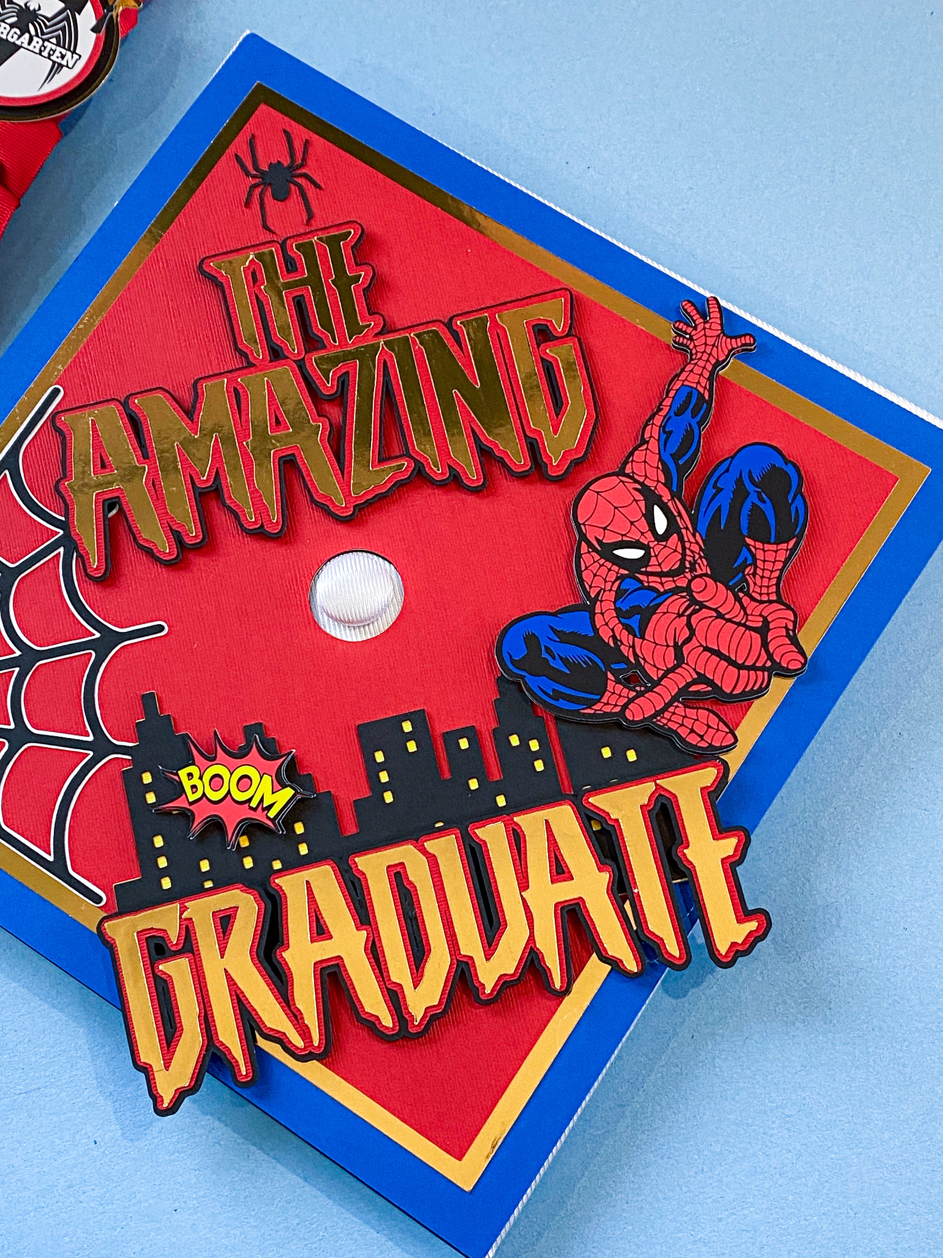 Bundle Spider-Man  Graduation Cap Topper and Lei | Kindergarten Graduation | Graduation Gift | Personalized Grad Cap and Lei | Class of 2025
