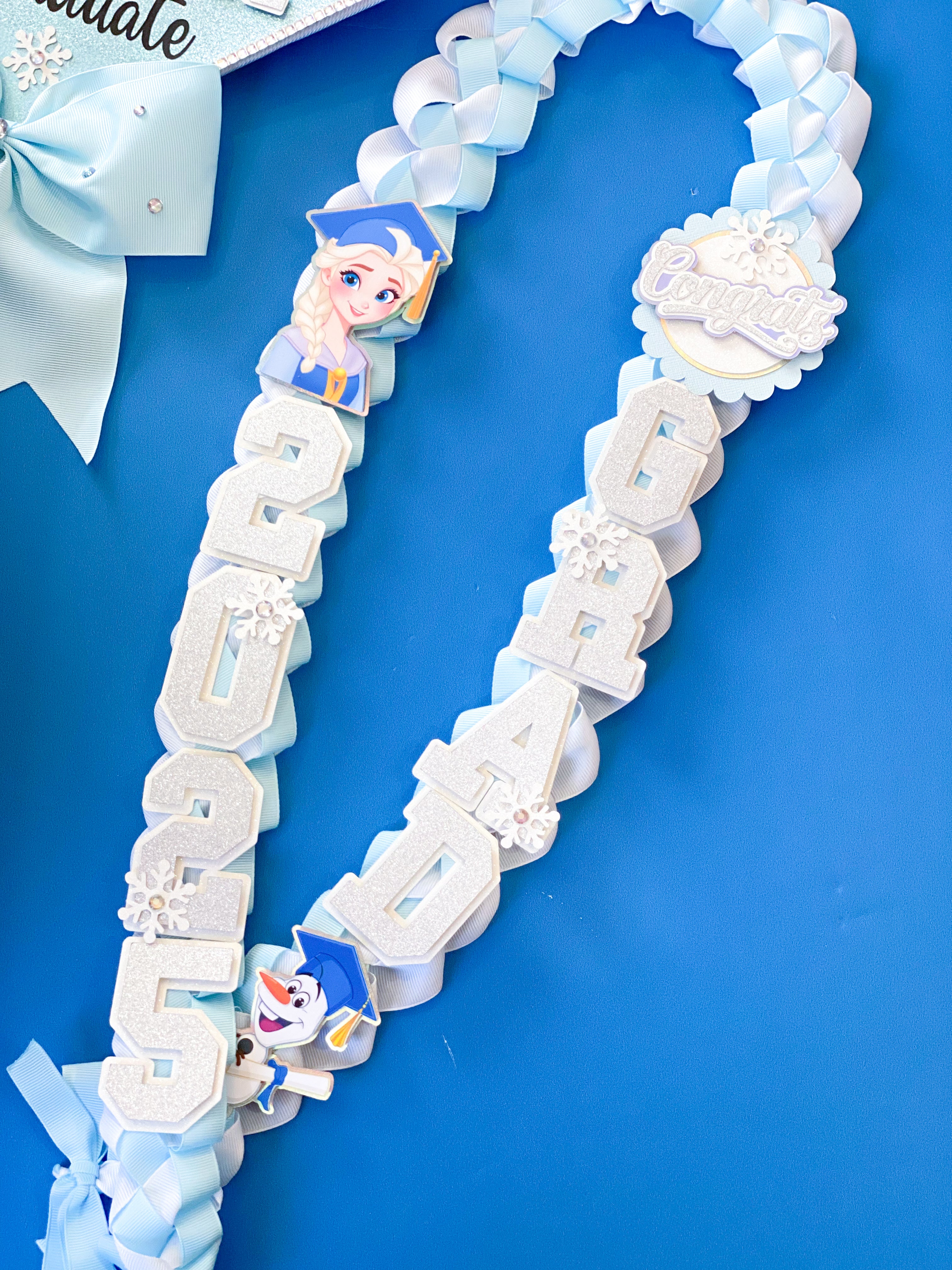 Frozen Elsa Graduation Lei | Kindergarten Graduation Lei | Graduation Gift | Princess Graduation Lei | Graduation Ribbon Lei | Class of 2025
