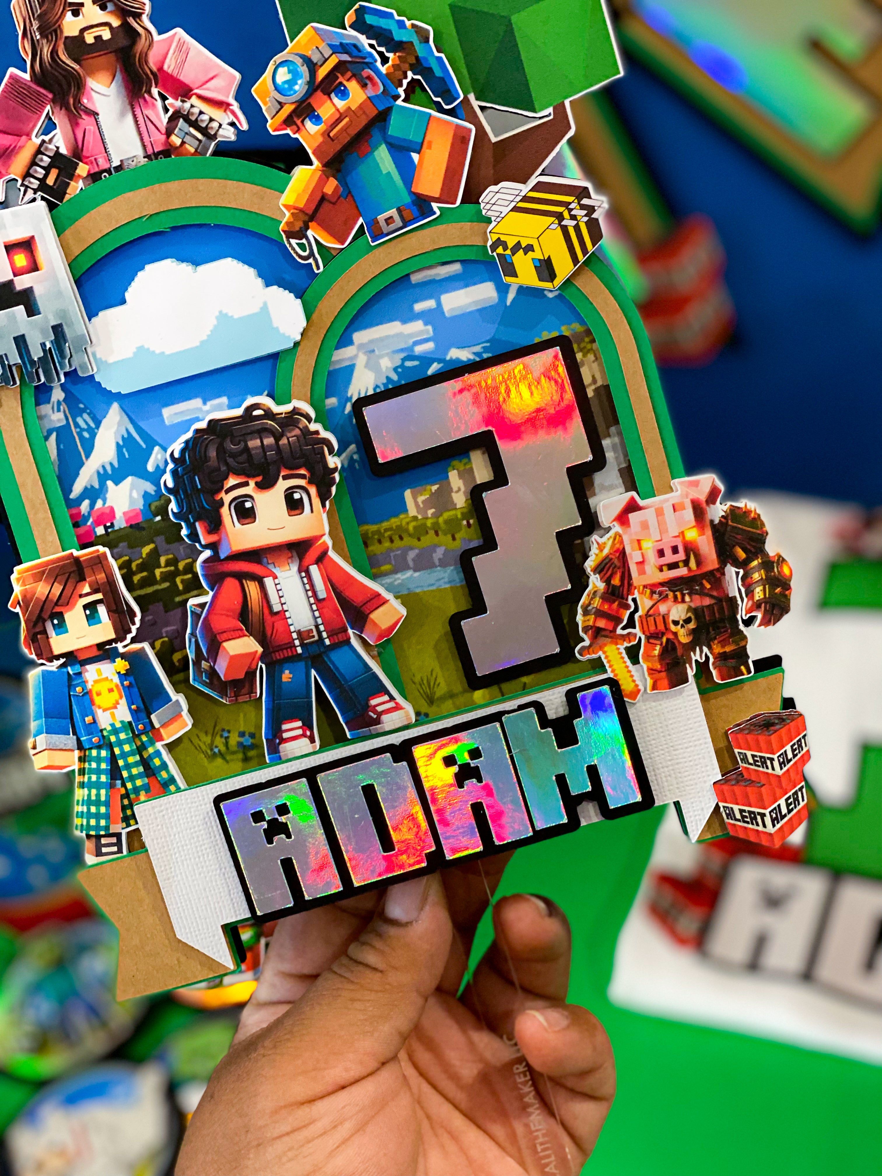 Minecraft the Movie Cake Topper