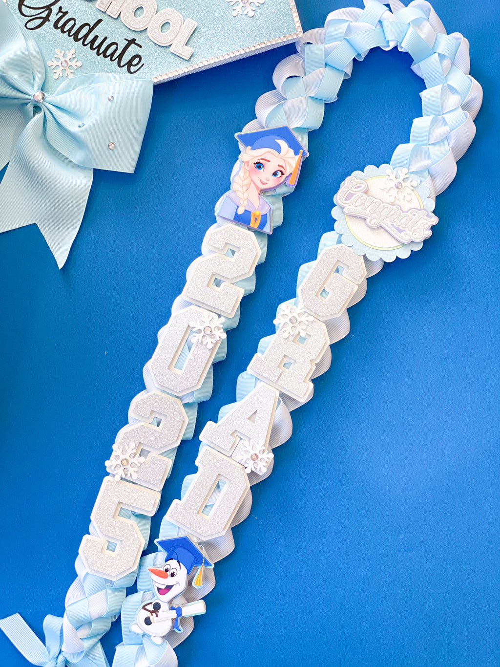 Frozen Elsa Graduation Lei | Kindergarten Graduation Lei | Graduation Gift | Princess Graduation Lei | Graduation Ribbon Lei | Class of 2025