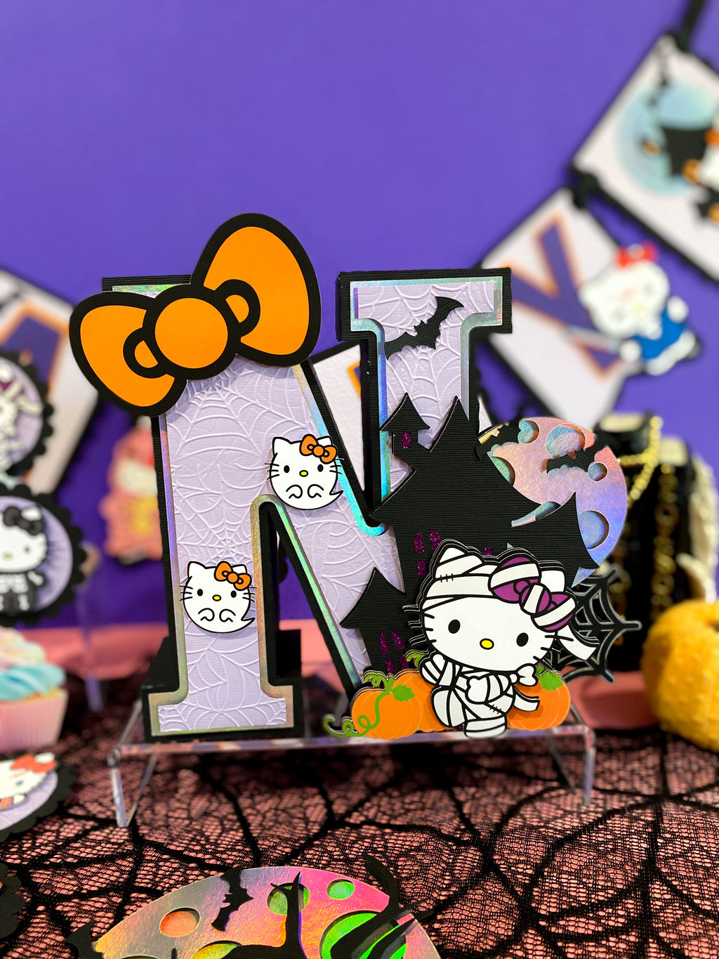 Large Hello Kitty Halloween 3D Letter or Number with Name