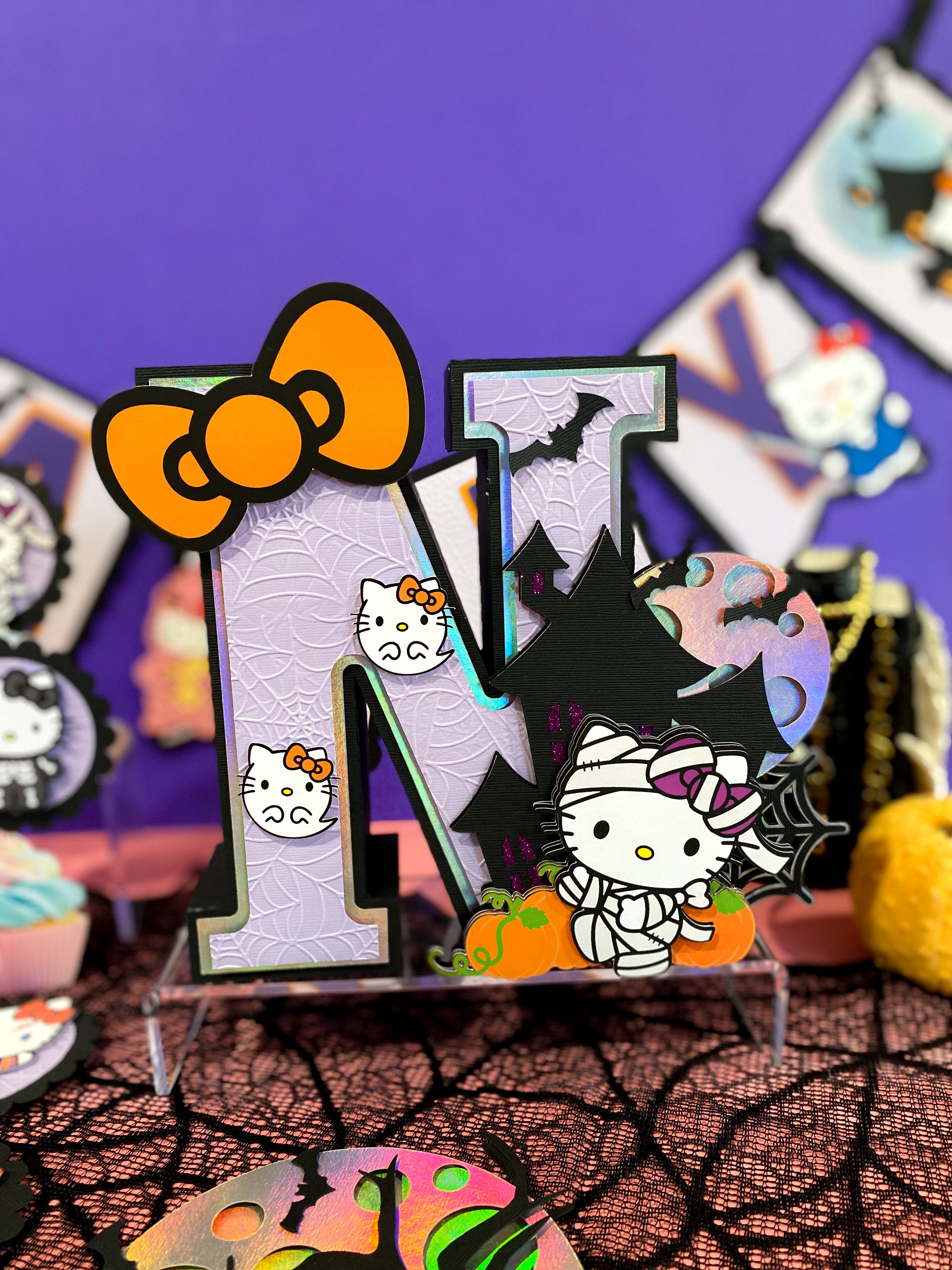 Large Hello Kitty Halloween 3D Letter or Number with Name