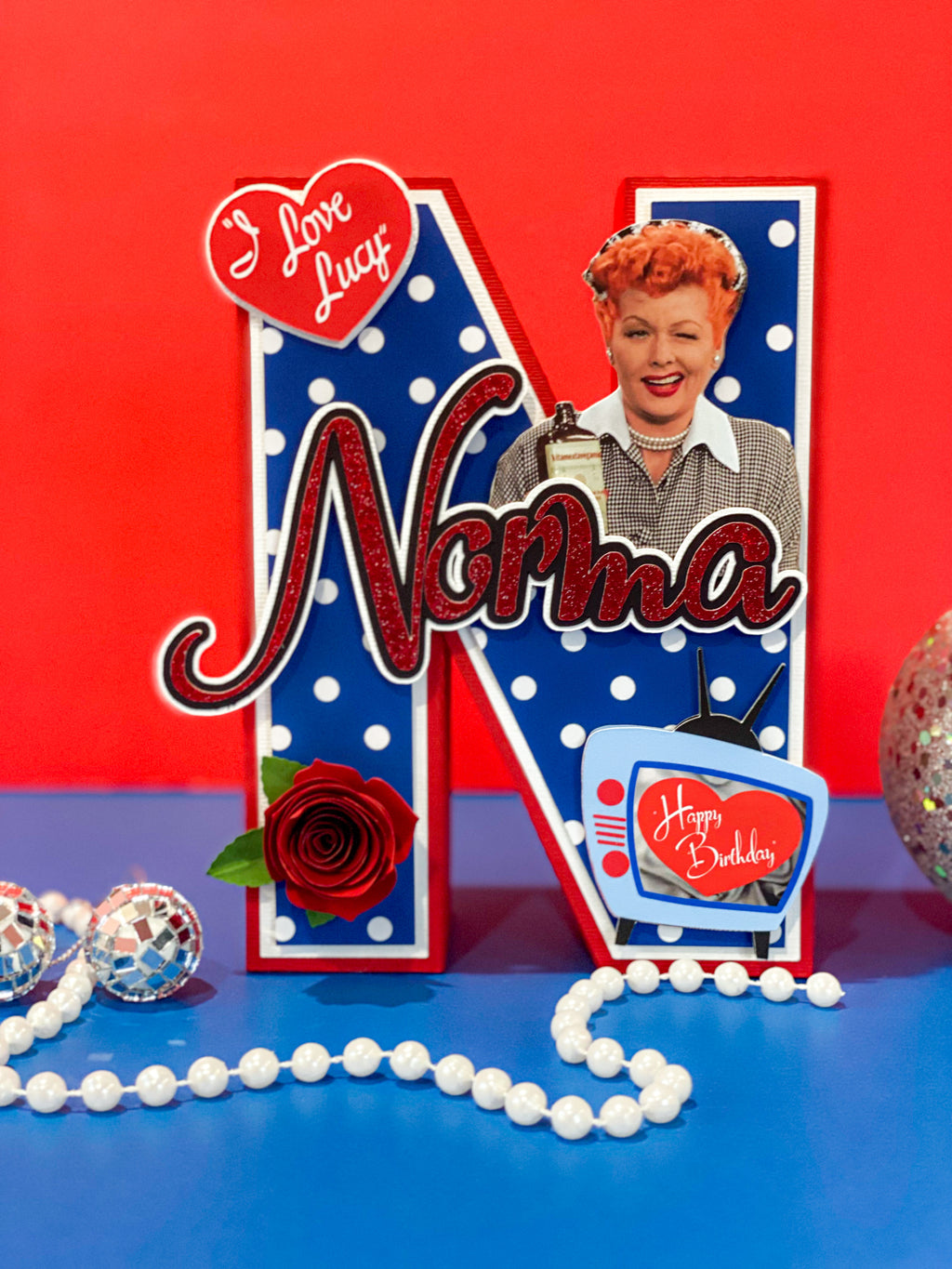Large I Love Lucy 3D Letter or Number with Name