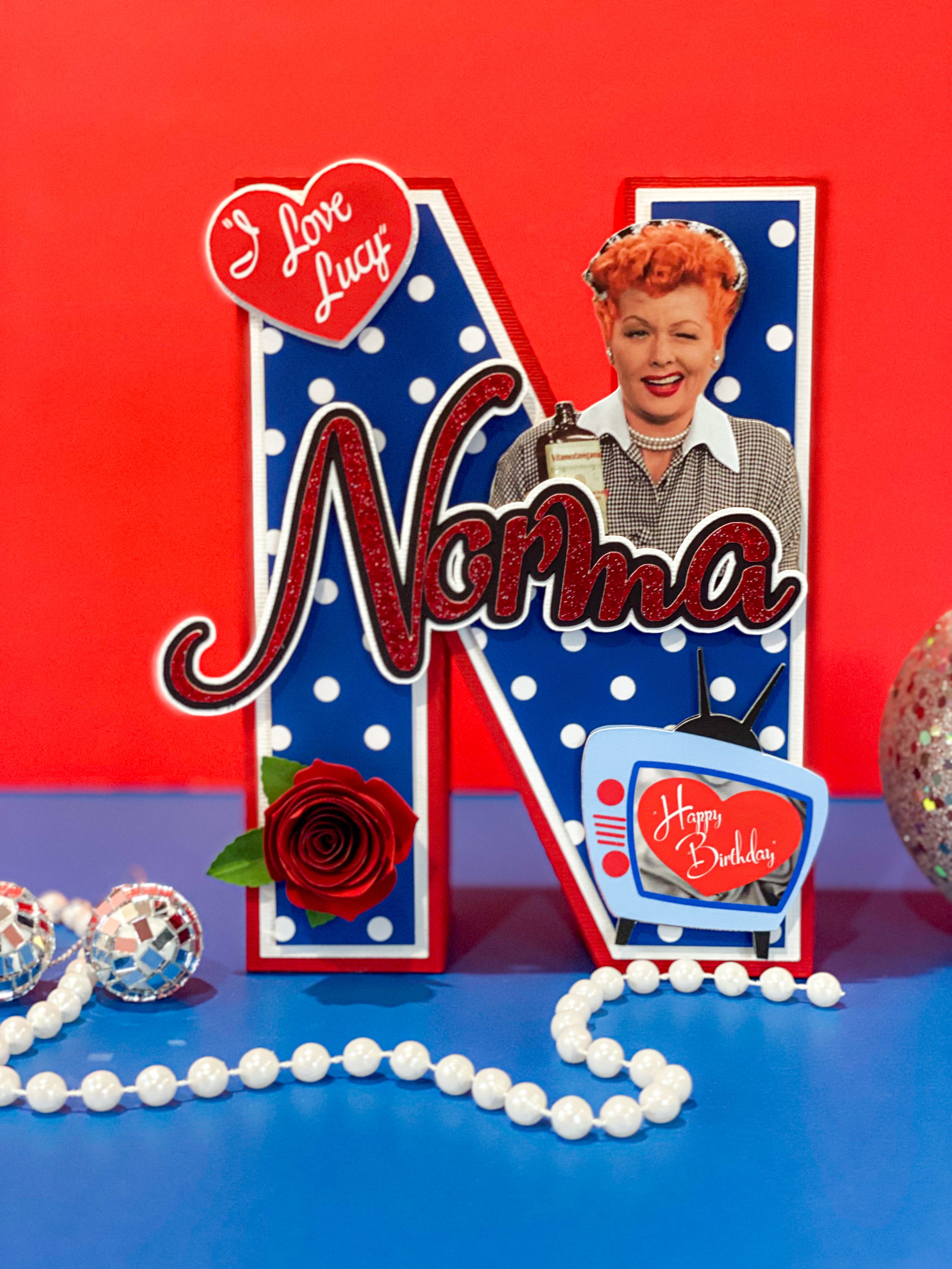 Large I Love Lucy 3D Letter or Number with Name