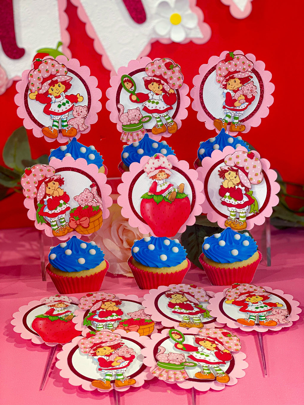 Strawberry Shortcake 12 Cupcake Toppers