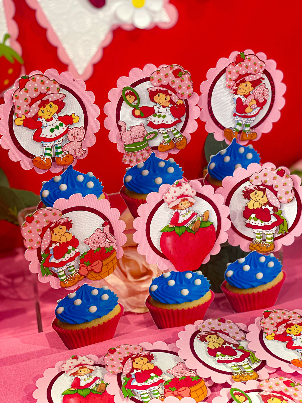 Strawberry Shortcake 12 Cupcake Toppers