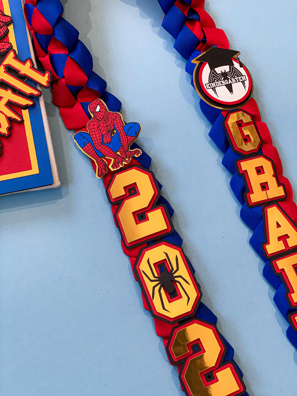 Bundle Spider-Man  Graduation Cap Topper and Lei | Kindergarten Graduation | Graduation Gift | Personalized Grad Cap and Lei | Class of 2025