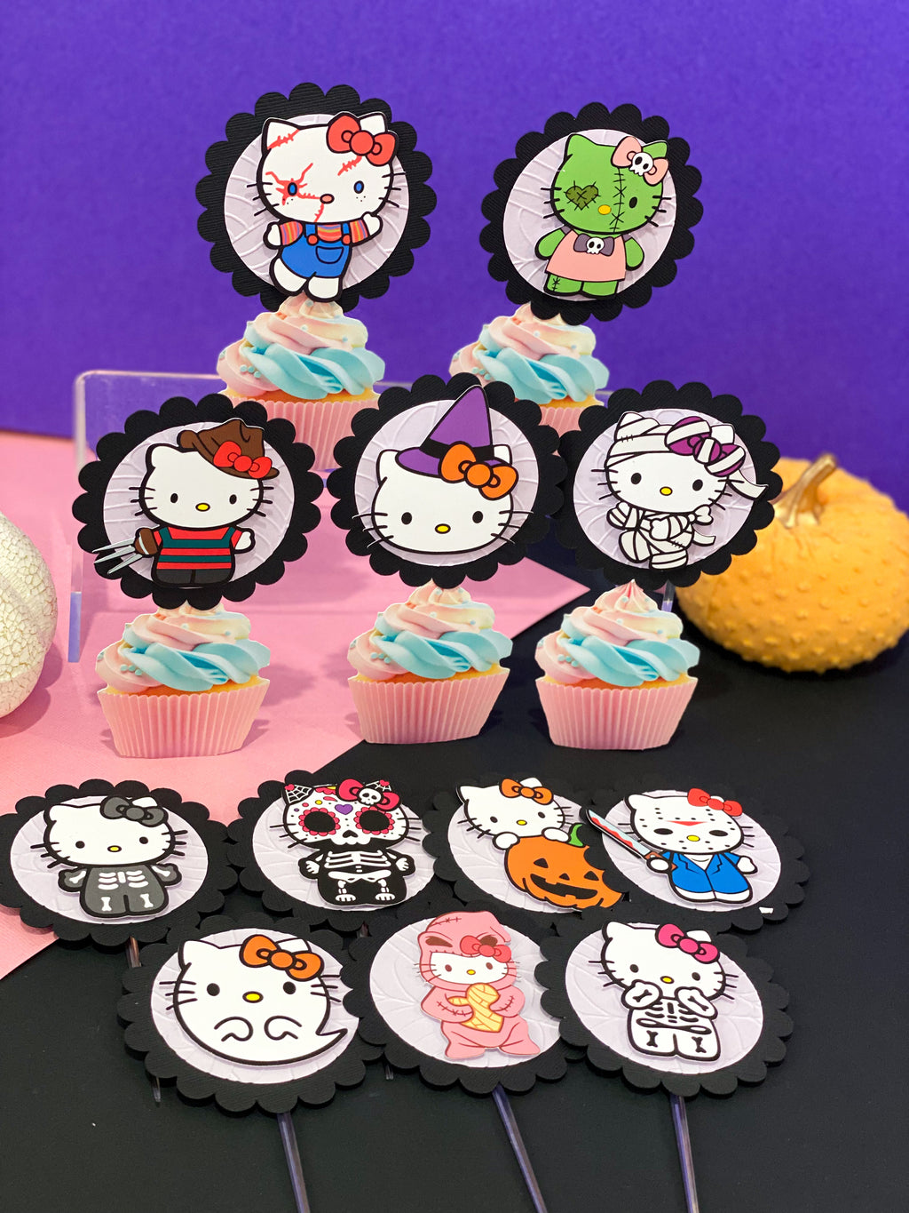 Hello Kitty Halloween 12 Cupcake Toppers
