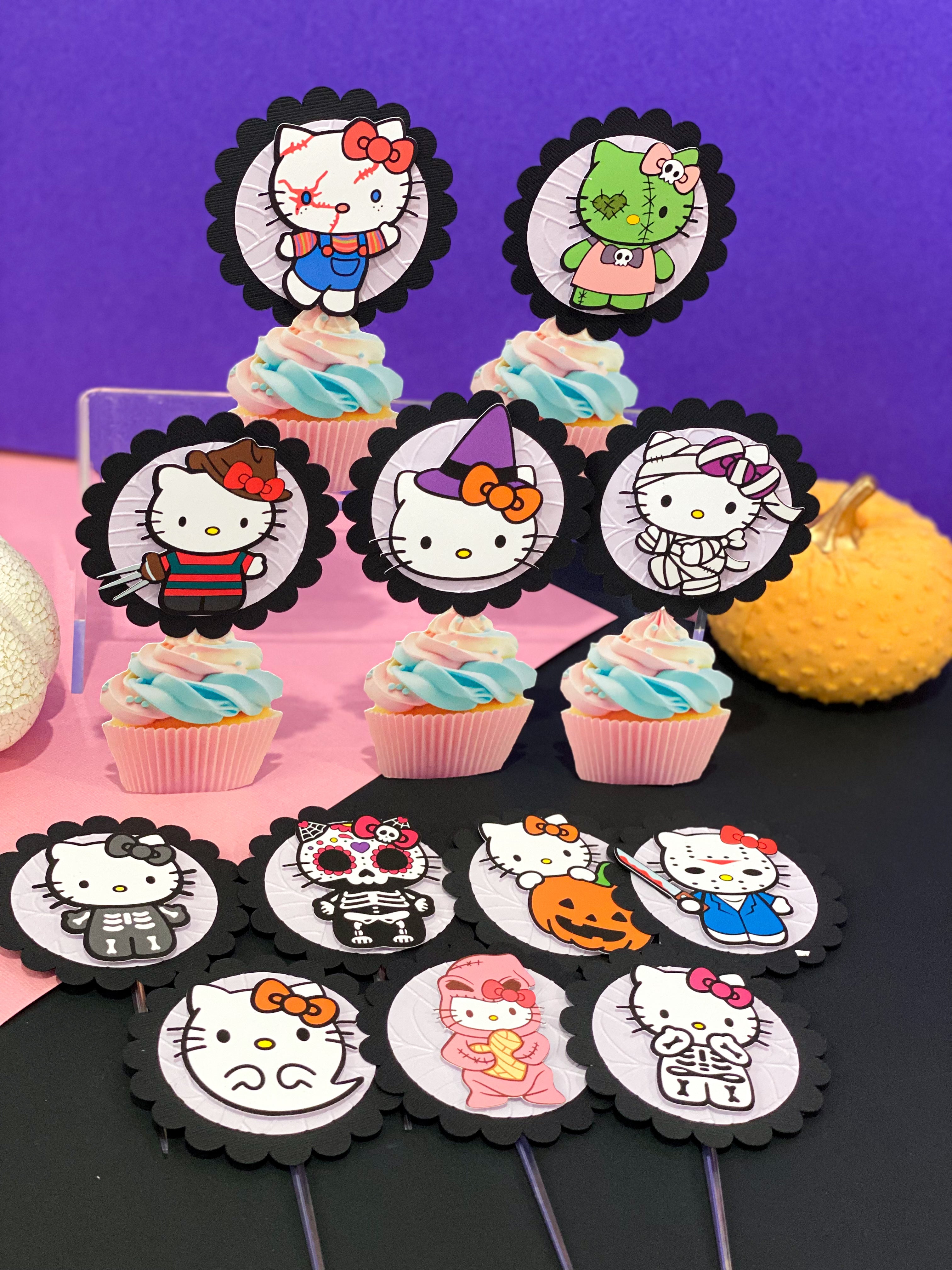 Hello Kitty Halloween 12 Cupcake Toppers