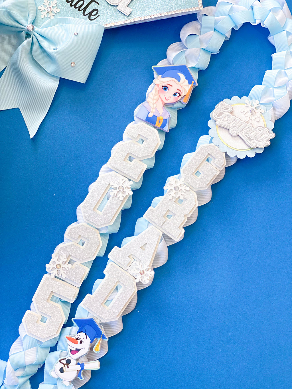 Frozen Elsa Graduation Lei | Kindergarten Graduation Lei | Graduation Gift | Princess Graduation Lei | Graduation Ribbon Lei | Class of 2025