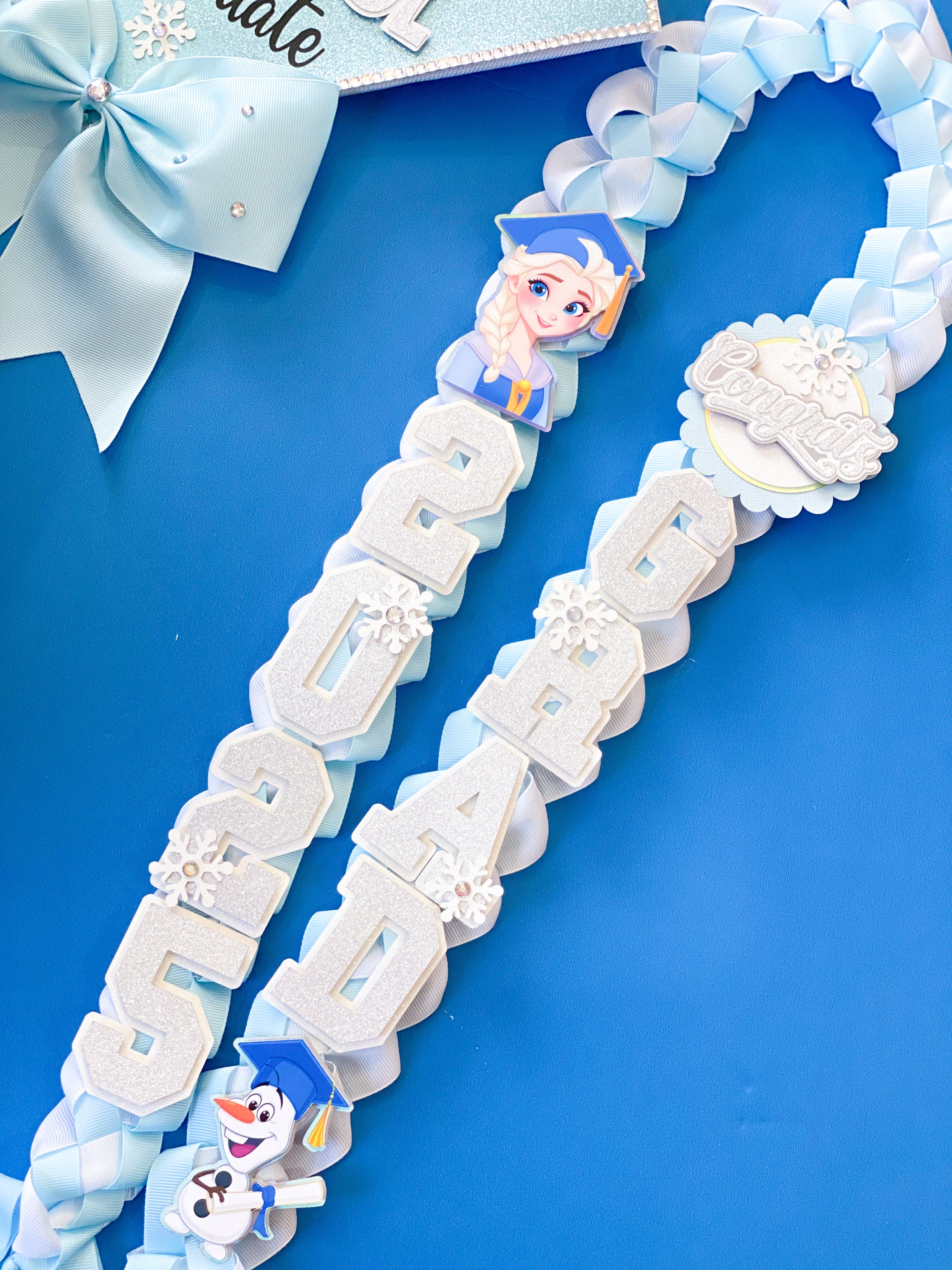 Frozen Elsa Graduation Lei | Kindergarten Graduation Lei | Graduation Gift | Princess Graduation Lei | Graduation Ribbon Lei | Class of 2025