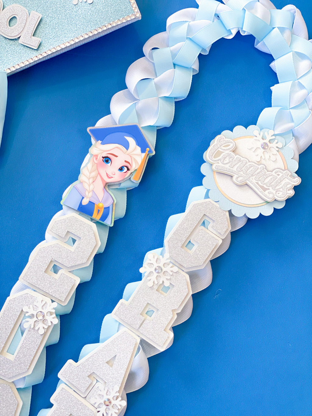 Frozen Elsa Graduation Lei | Kindergarten Graduation Lei | Graduation Gift | Princess Graduation Lei | Graduation Ribbon Lei | Class of 2025
