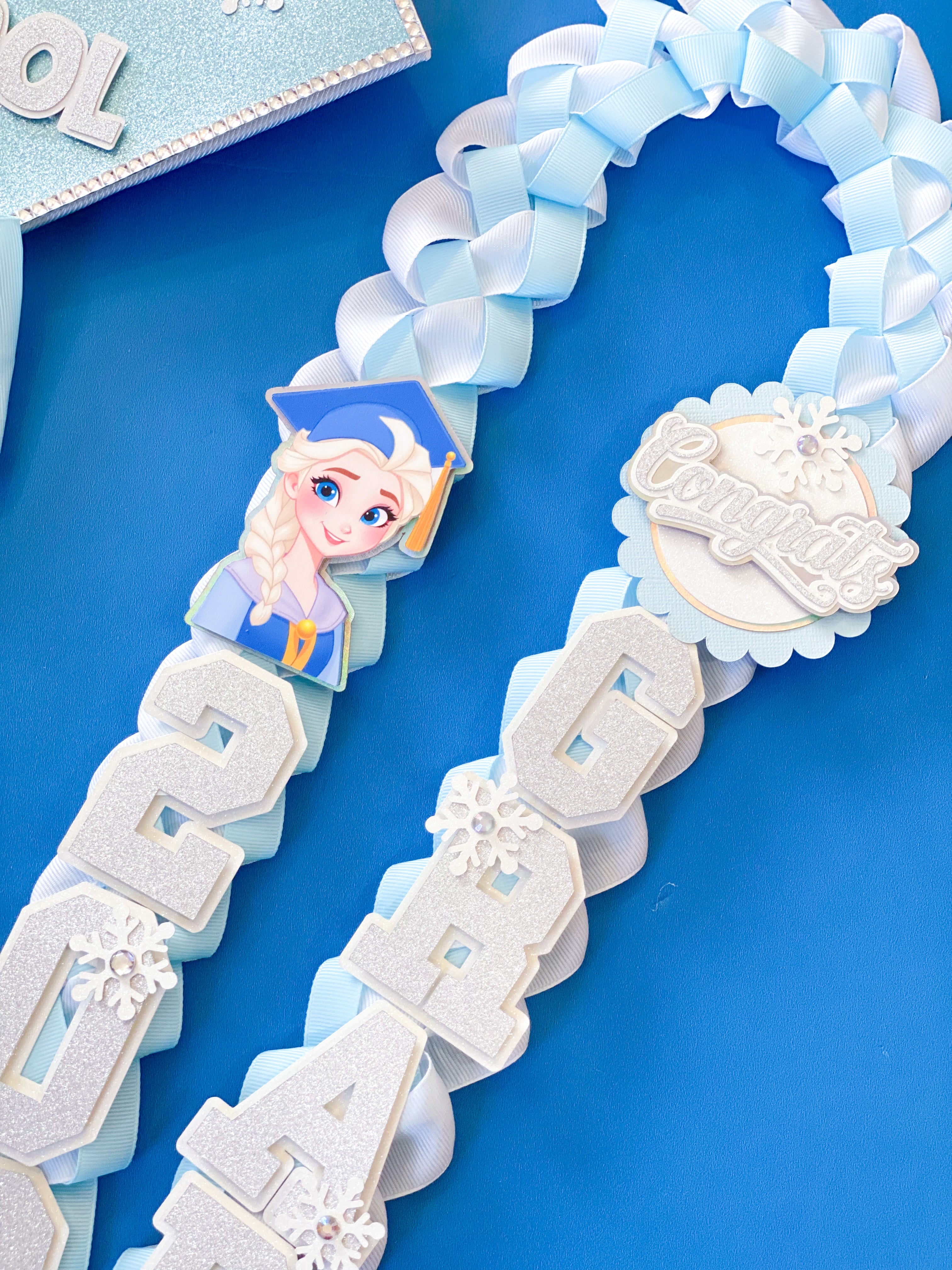 Frozen Elsa Graduation Lei | Kindergarten Graduation Lei | Graduation Gift | Princess Graduation Lei | Graduation Ribbon Lei | Class of 2025