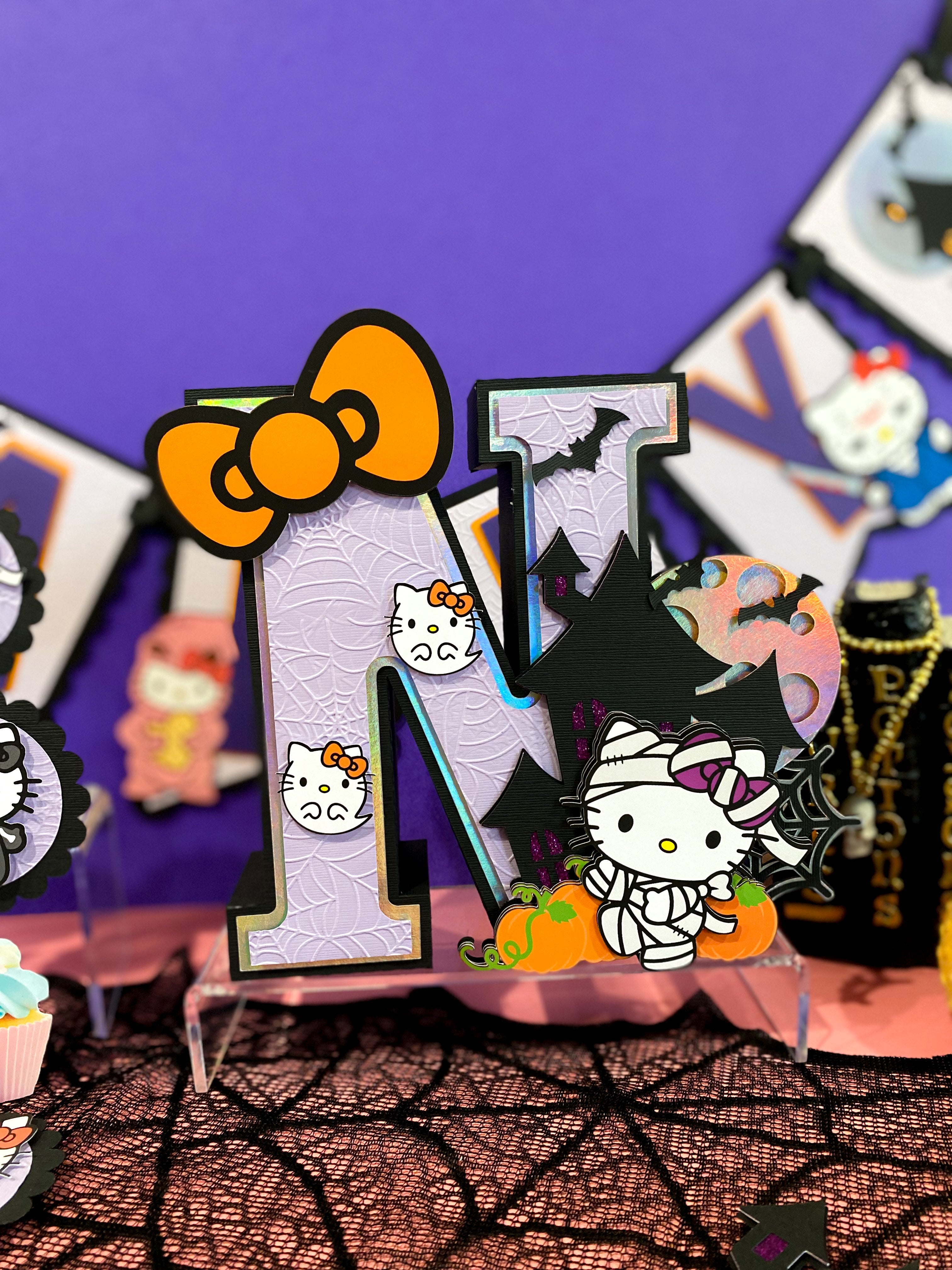 Large Hello Kitty Halloween 3D Letter or Number with Name